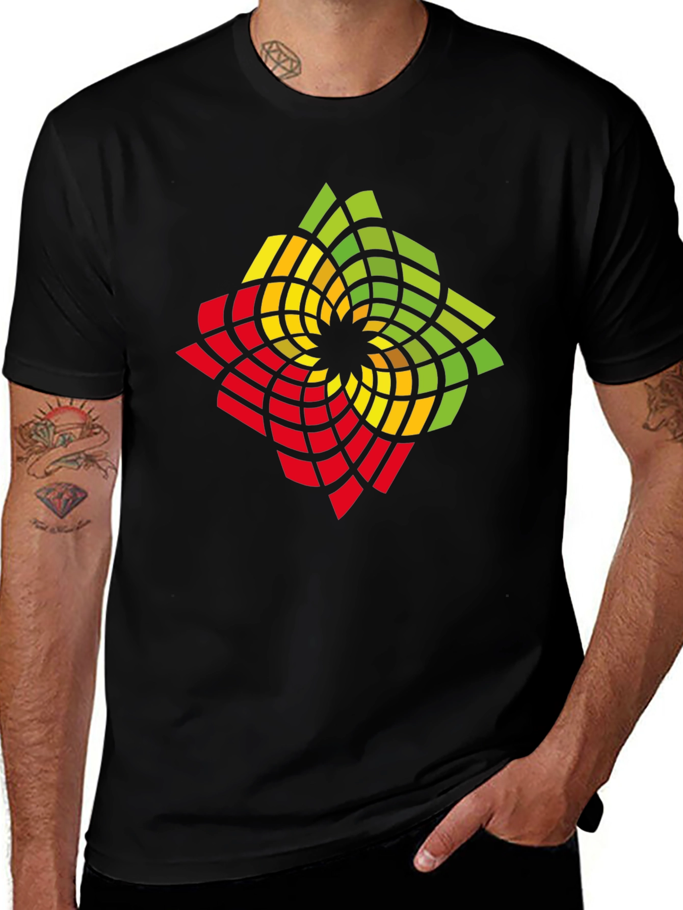 Variant 8 of Abstract Mosaic T-Shirt - Stylish Graphic Tee