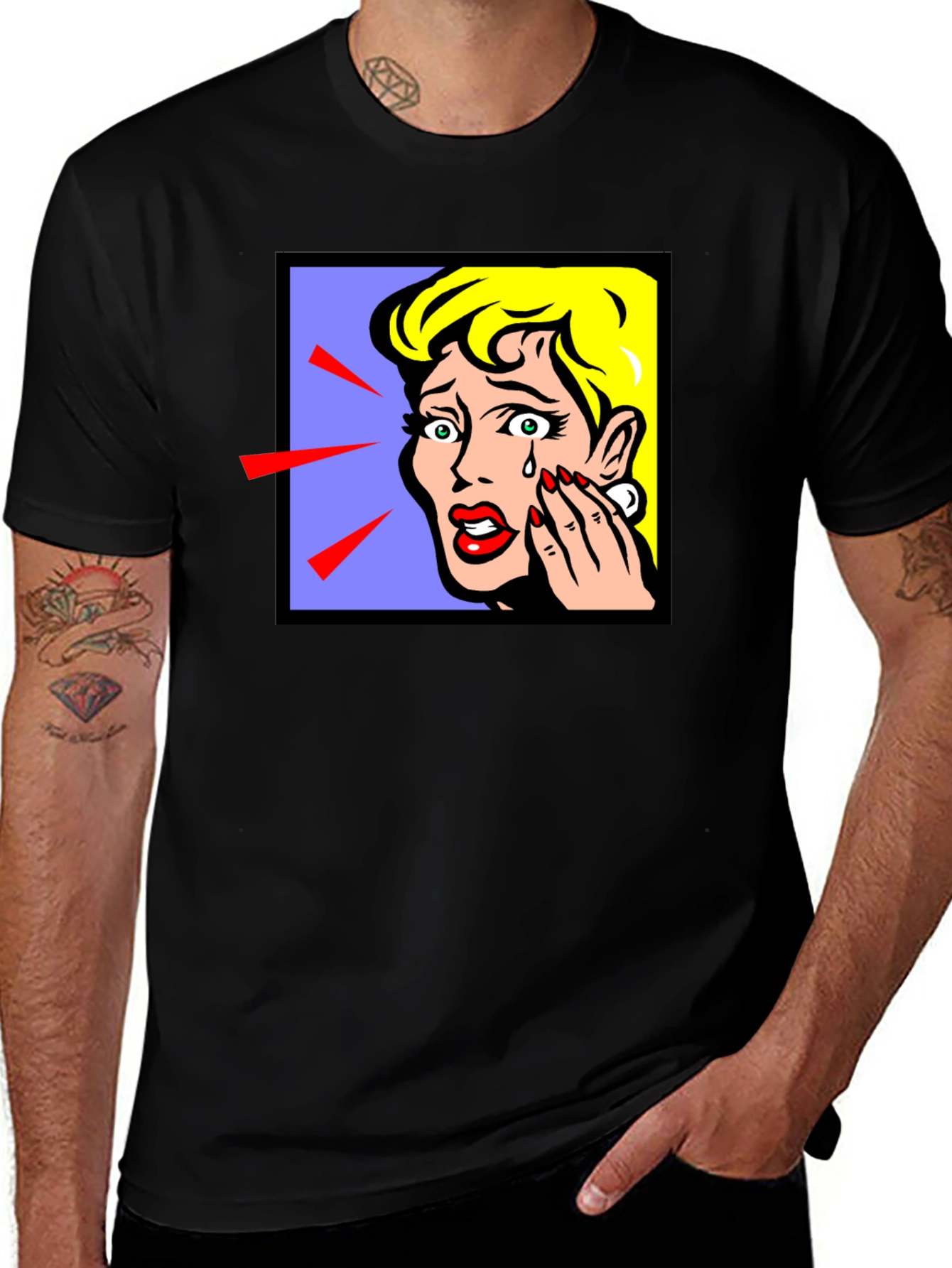 Variant 27 of Pop Art Crying Woman Graphic T-Shirt