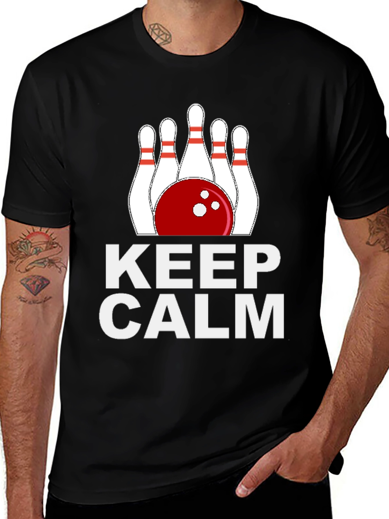 Variant 27 of Keep Calm Bowling T-Shirt, Funny Bowling Tee