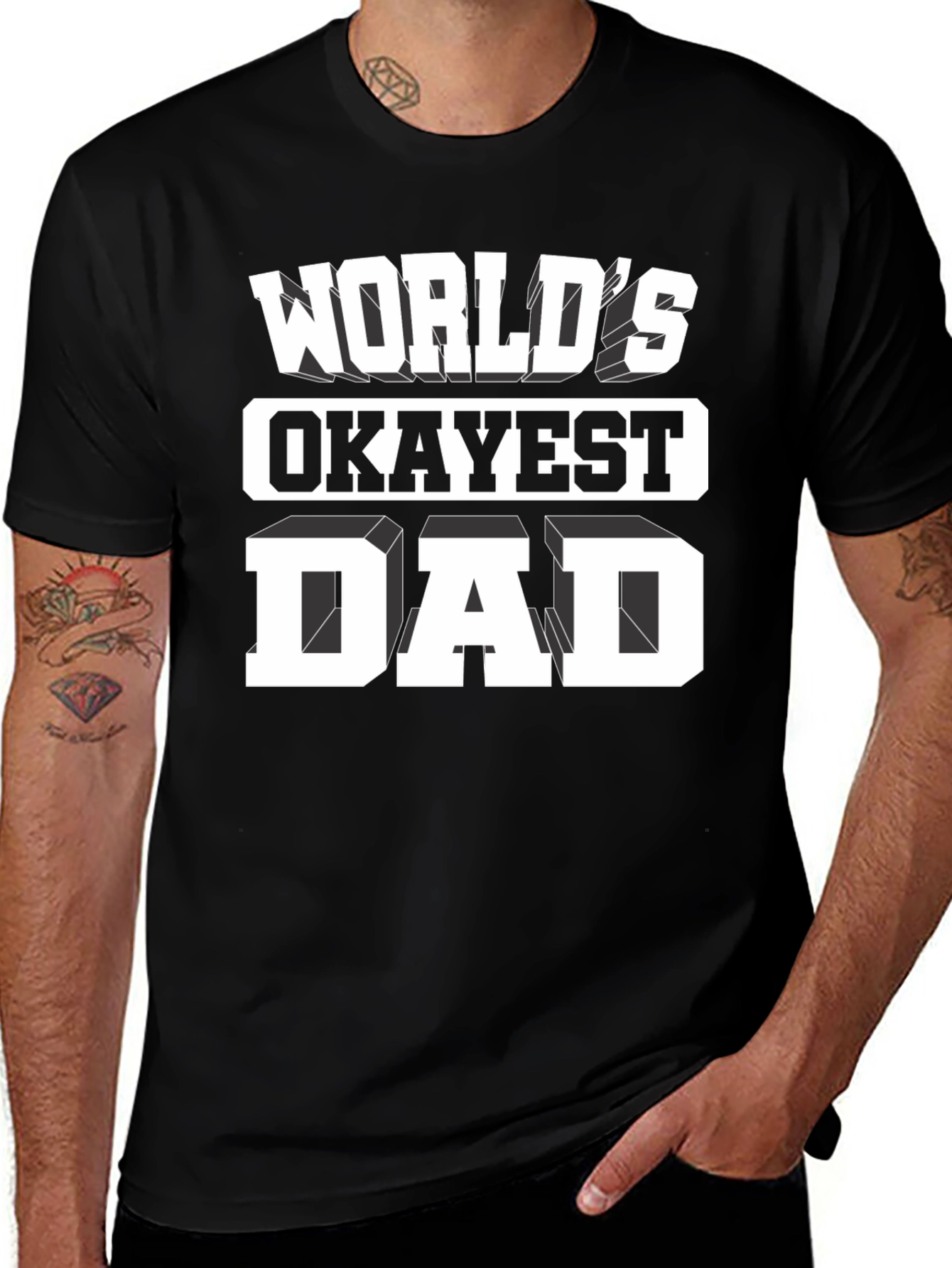 Variant 8 of World's Okayest Dad T-Shirt - Funny Father's Day Gift
