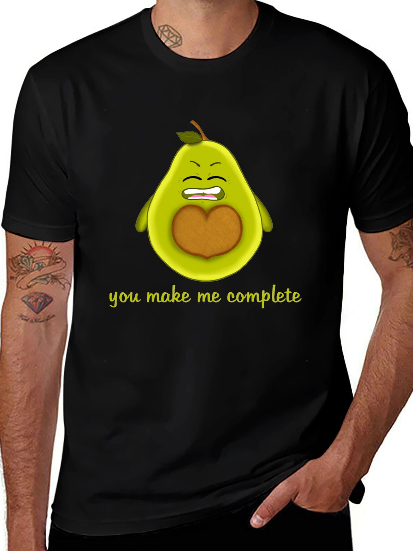 Black You Make Me Complete Avocado Graphic Tee main image