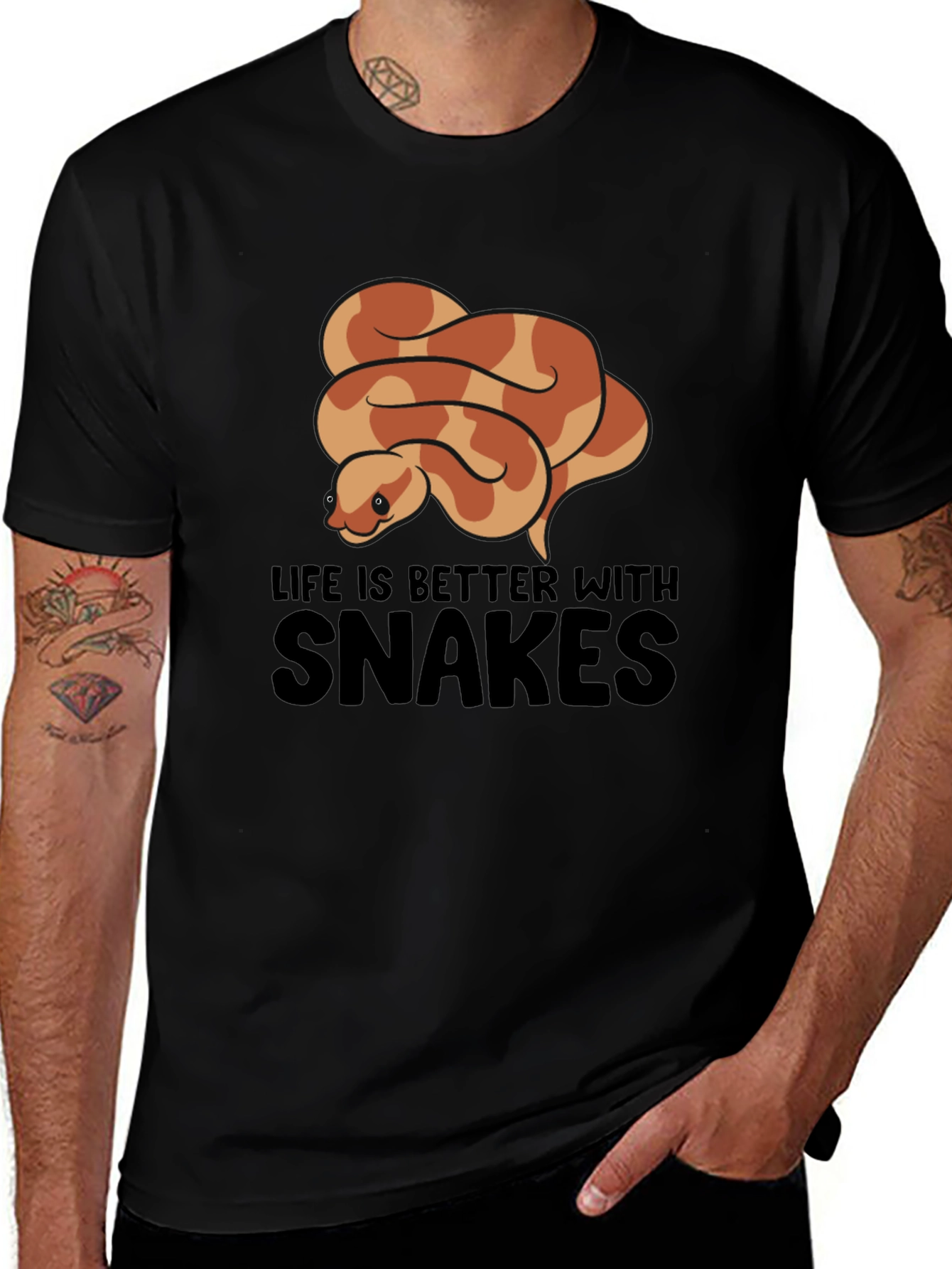 Variant 10 of Life Is Better With Snakes T-Shirt - Novelty Graphic Tee