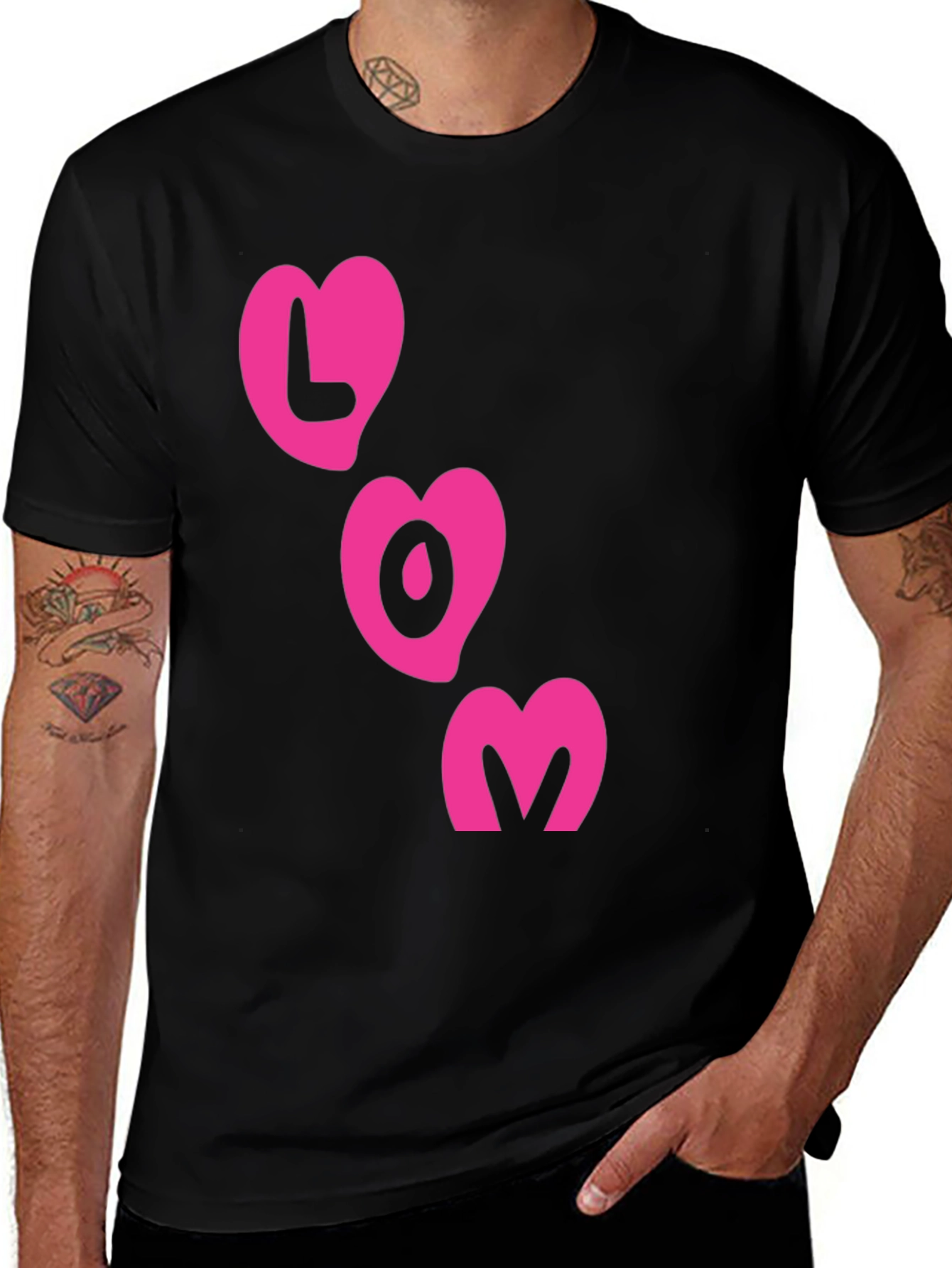 Love Mom Graphic T-Shirt - Black Cotton Tee