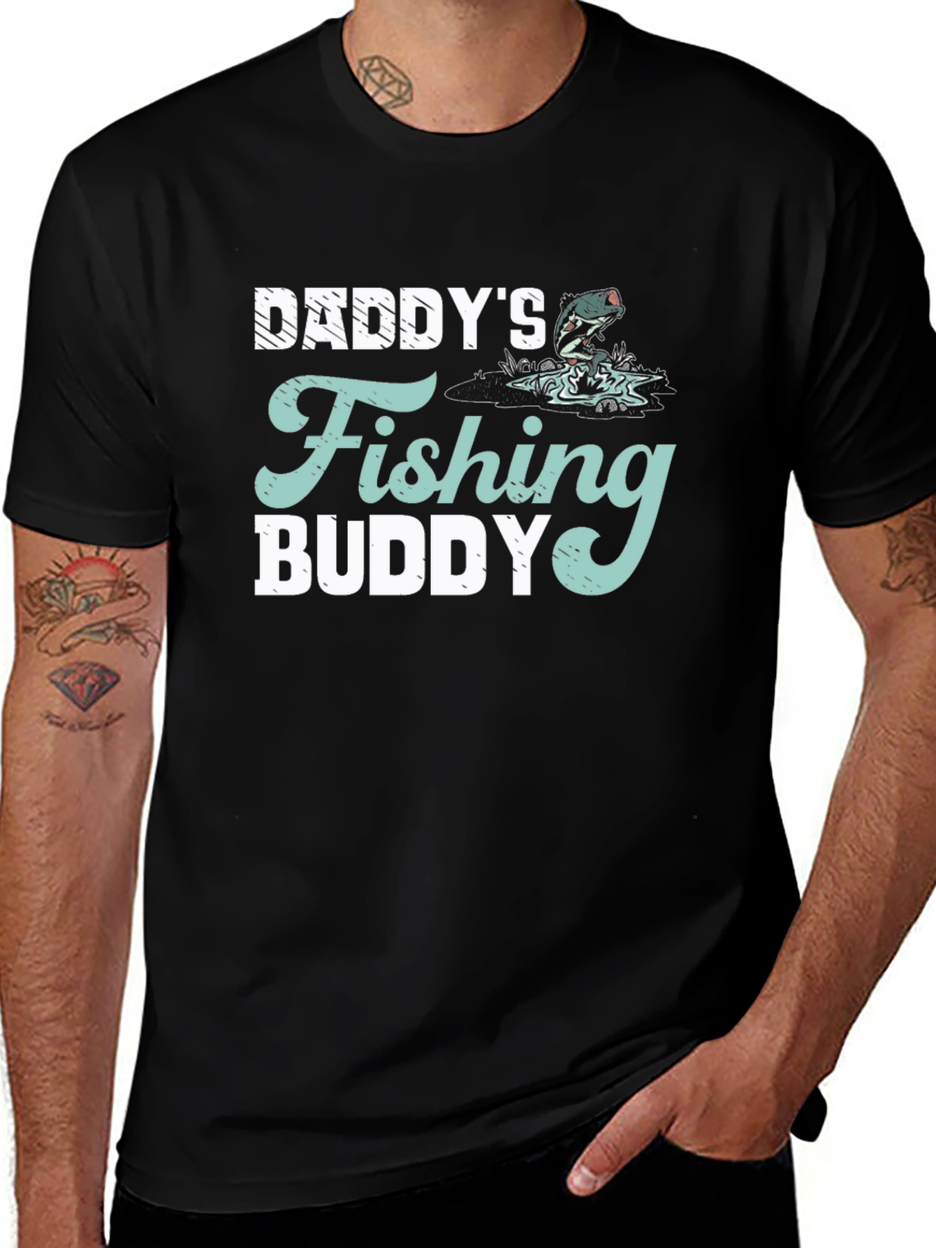 Variant 20 of Daddy's Fishing Buddy Graphic T-Shirt