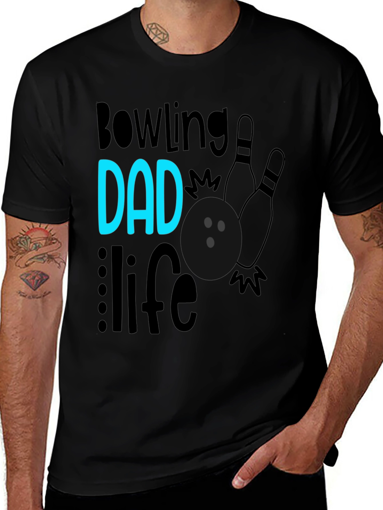 Variant 8 of Bowling Dad Life Graphic Tee - Perfect for Bowling Dads!