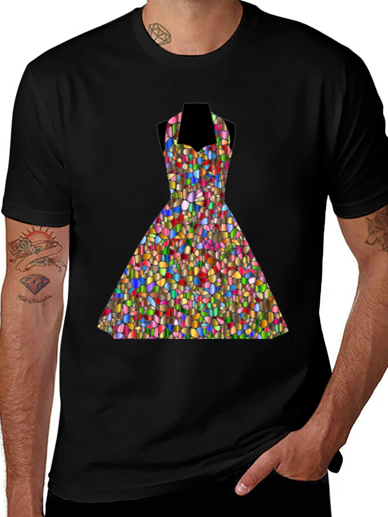 Variant 27 of Stained Glass Dress Graphic Tee - Unique Design
