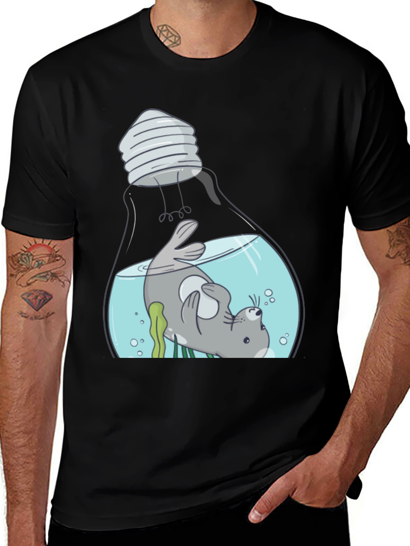 Variant 20 of Seal in Lightbulb T-Shirt
