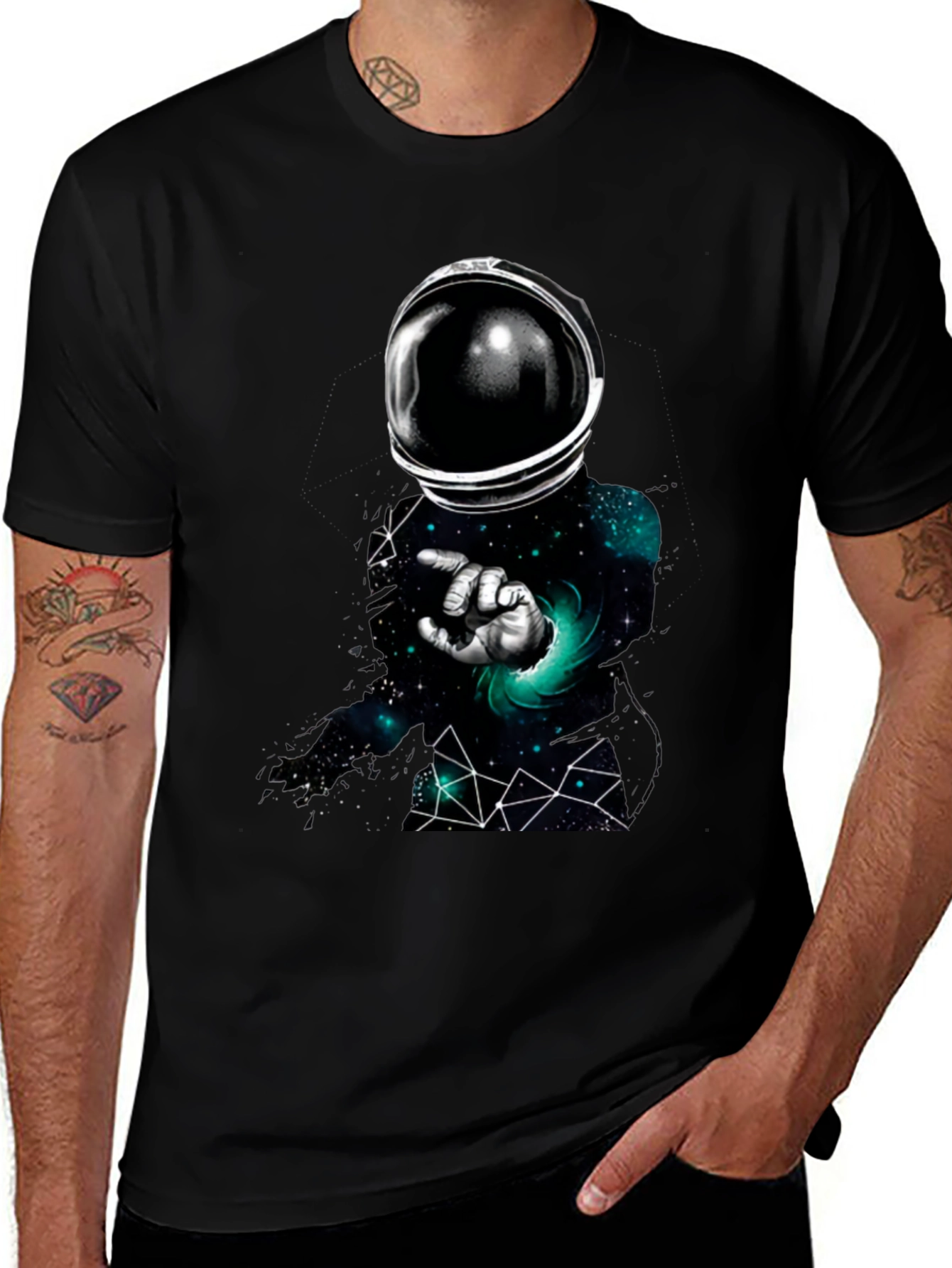 Variant 20 of Astronaut Space Graphic Black T-Shirt