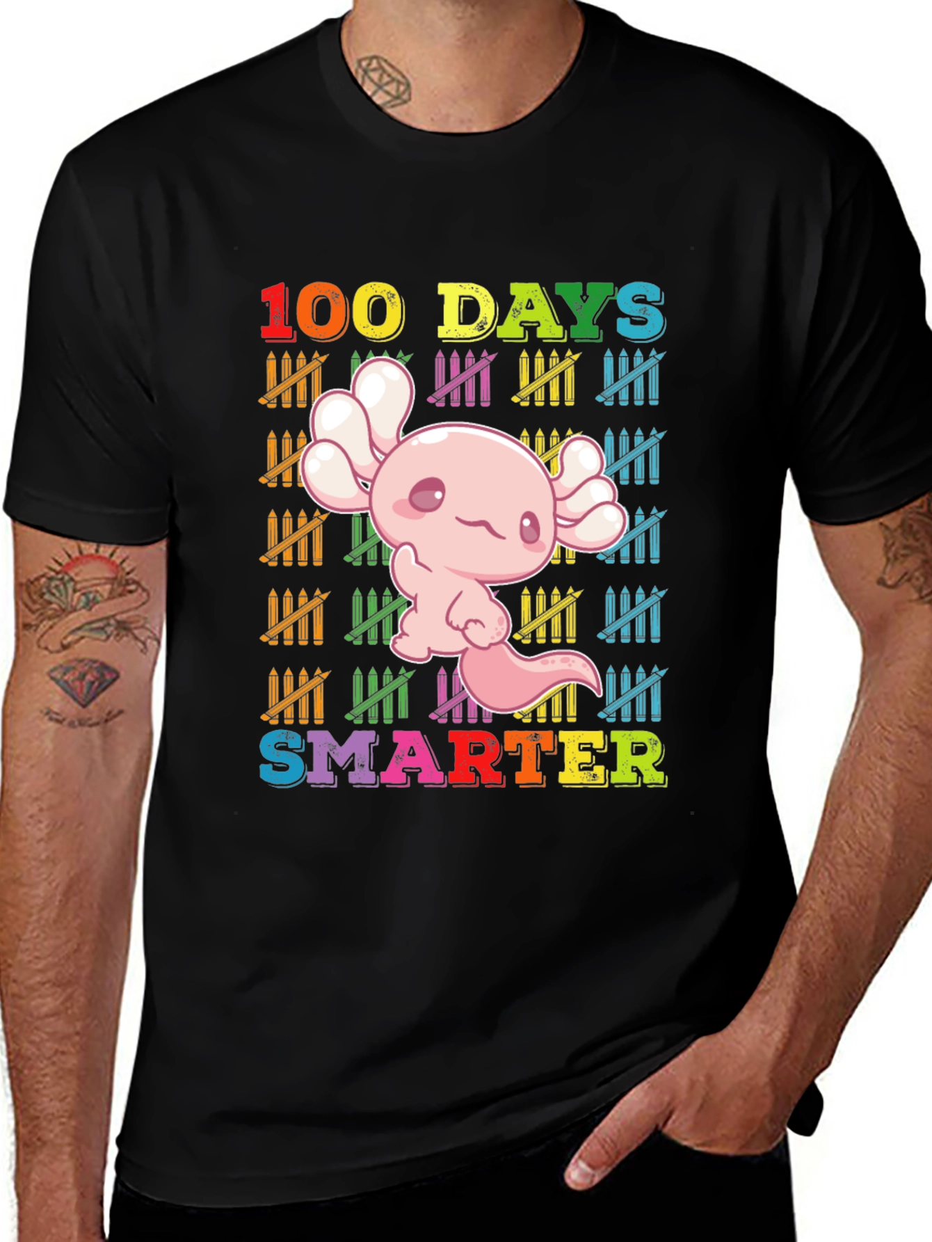 100 Days Smarter Axolotl T-Shirt