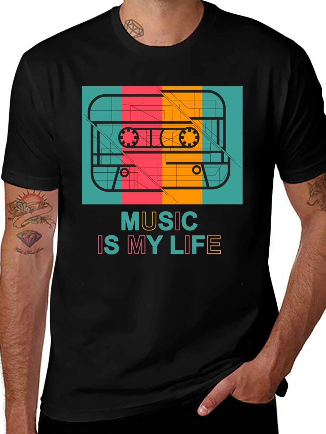 Variant 21 of Retro Cassette Music Is My Life T-Shirt