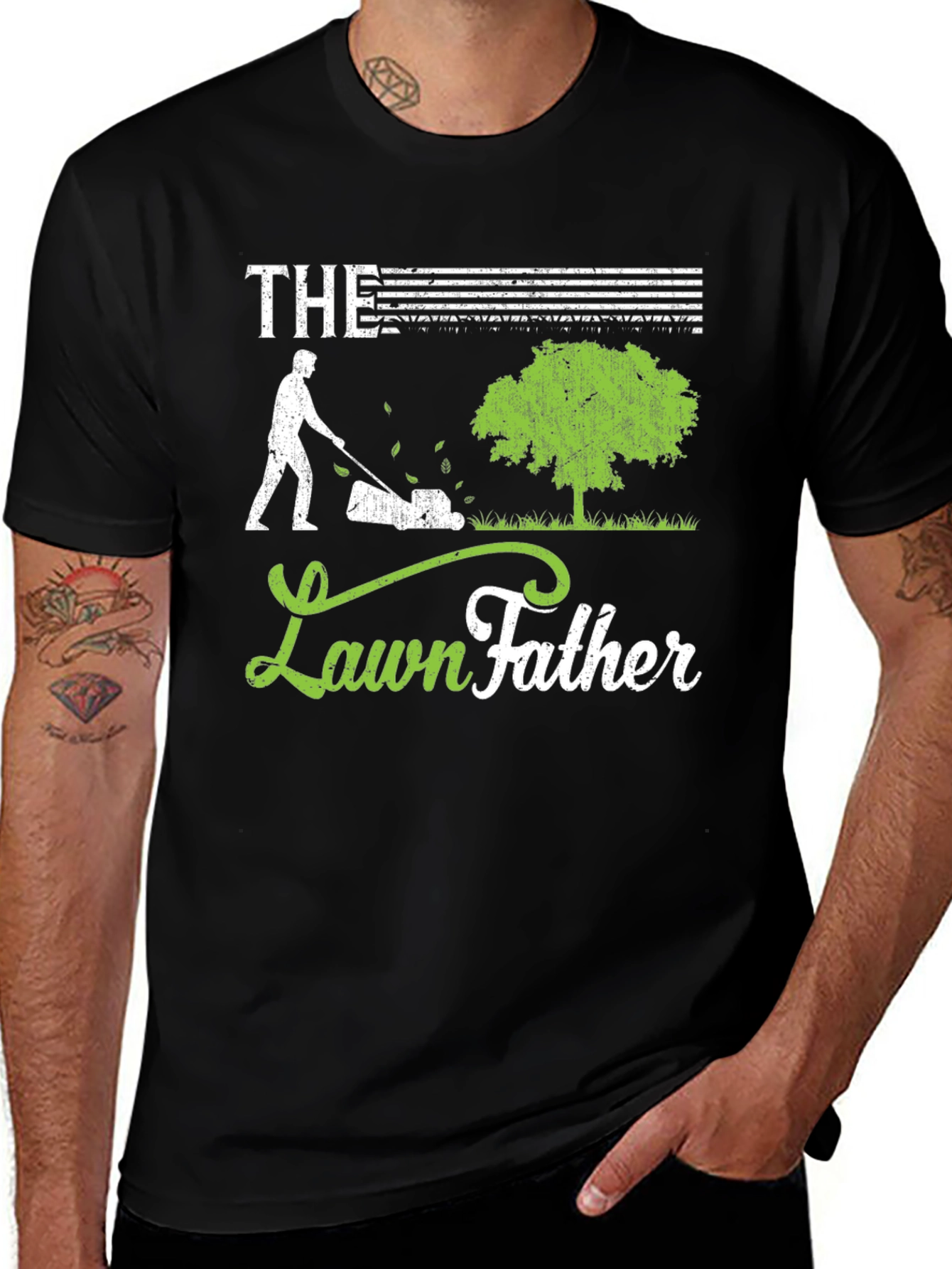 Variant 19 of Lawn Father Graphic T-Shirt - Black