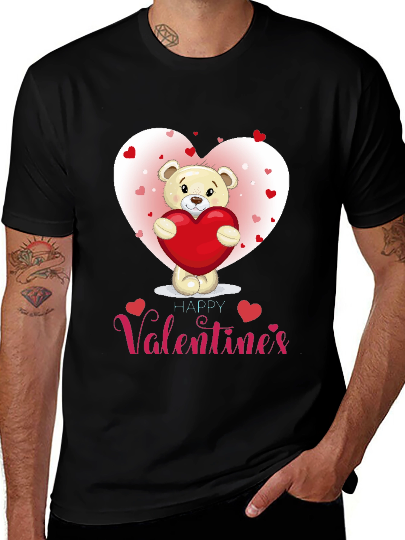 Black Valentine's Day Bear T-Shirt main image