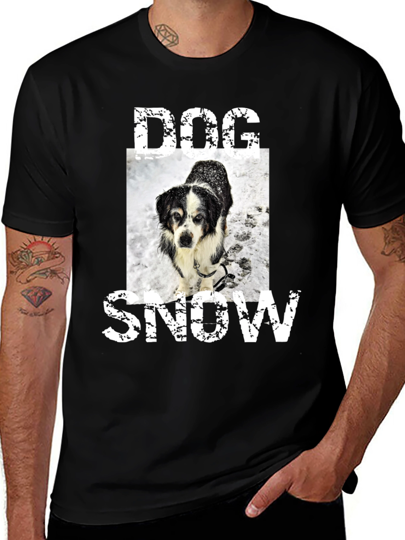 Variant 6 of Dog in Snow T-Shirt