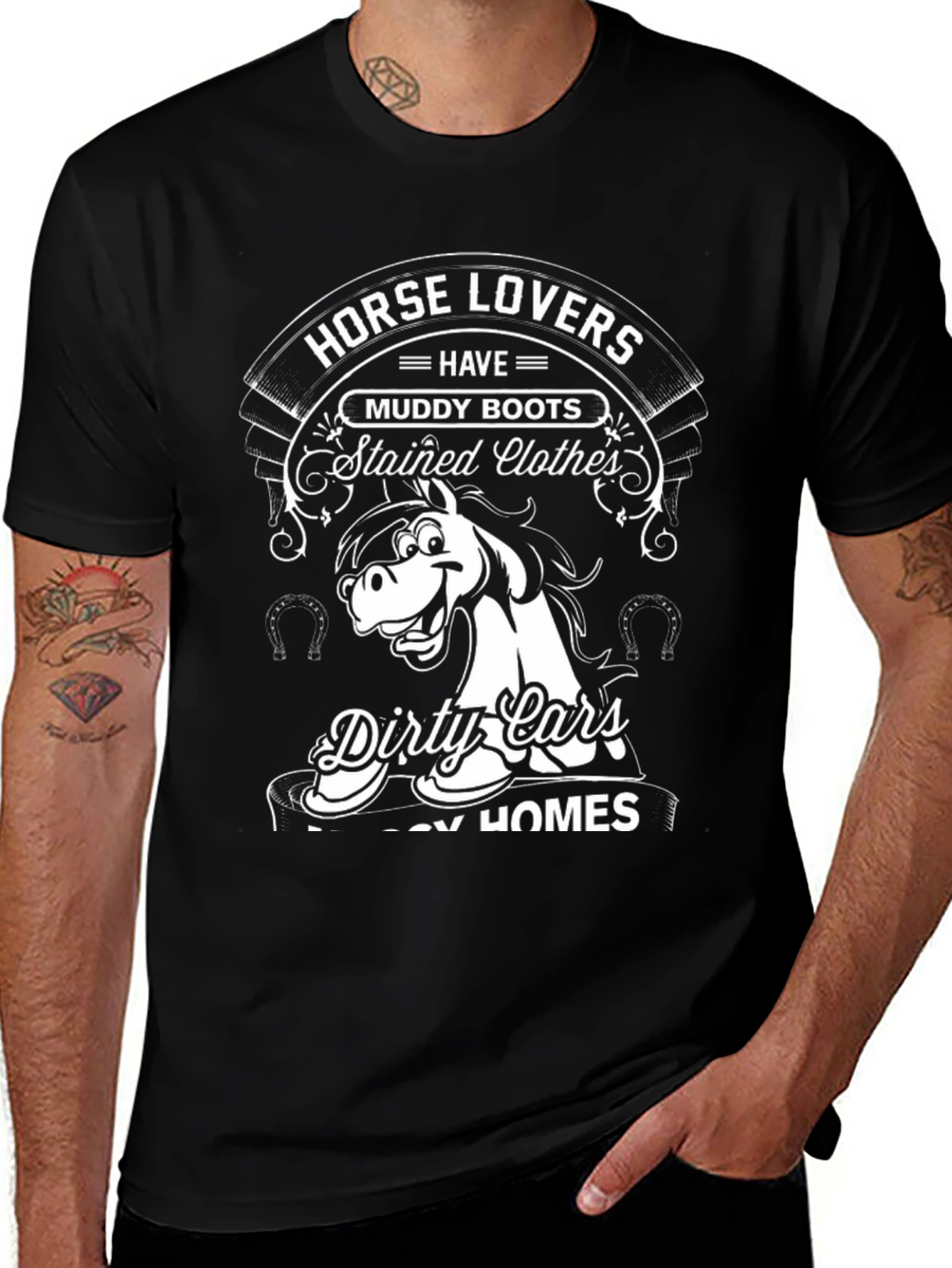Variant 22 of Horse Lovers Tee: Muddy Boots, Dirty Cars