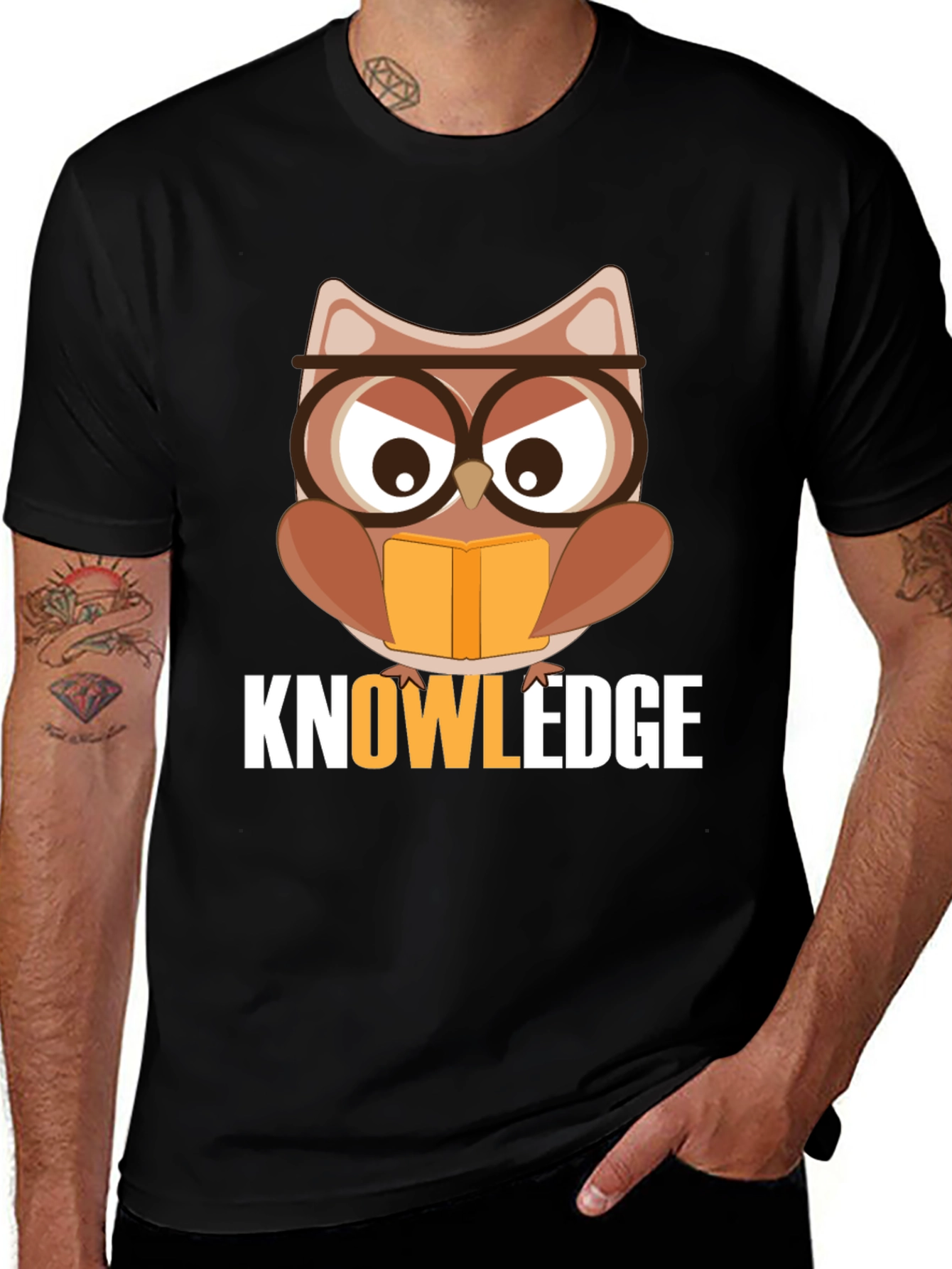 Knowledge Owl Black T-Shirt