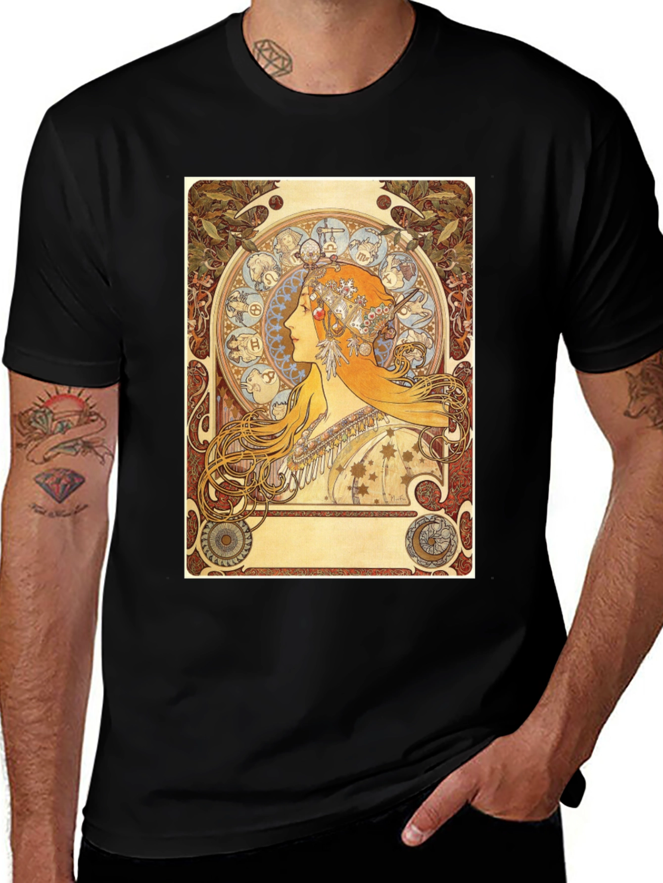 Variant 26 of Zodiac Art Nouveau Graphic T-Shirt