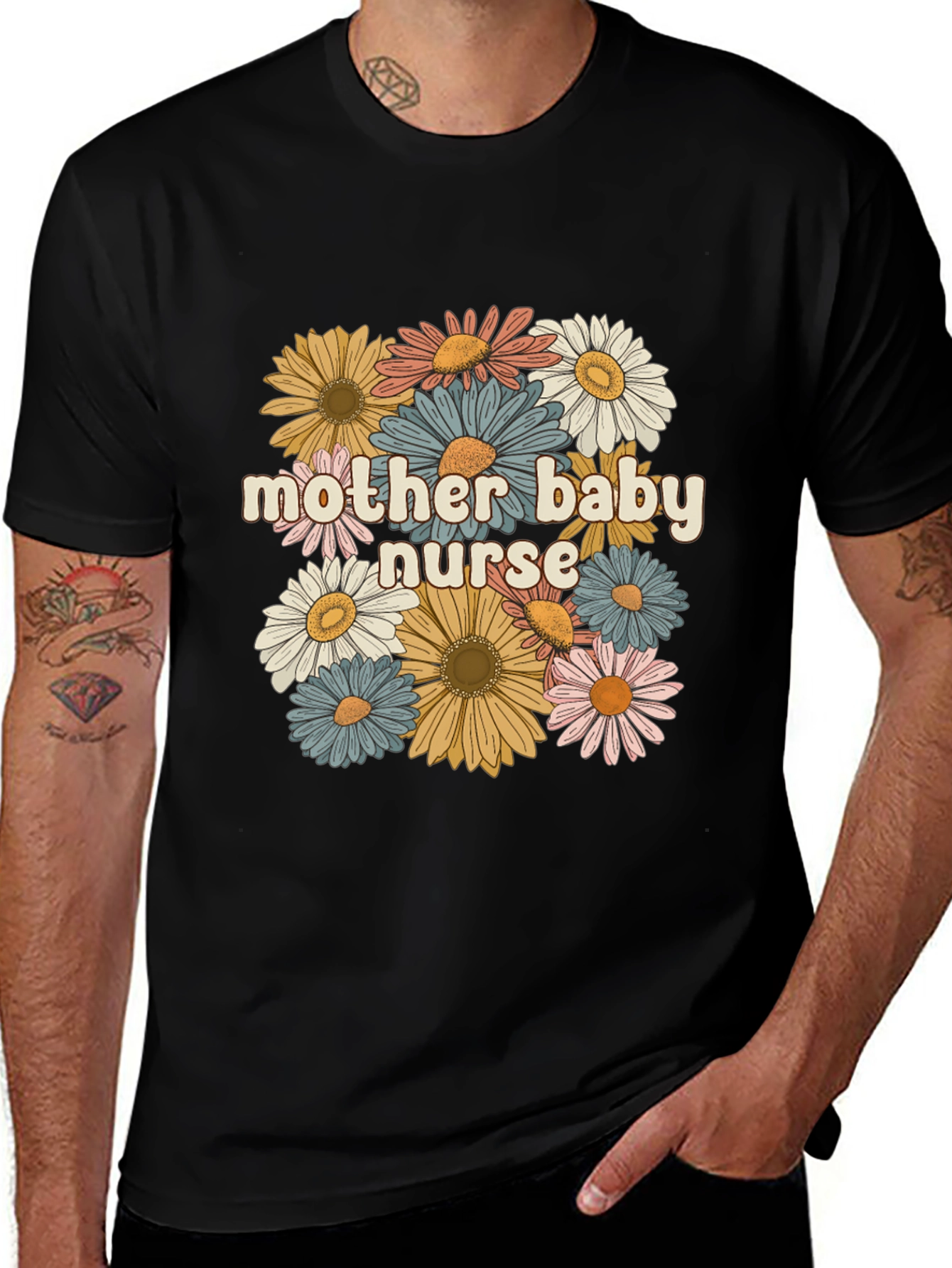 Variant 24 of Mother Baby Nurse Floral Graphic Tee