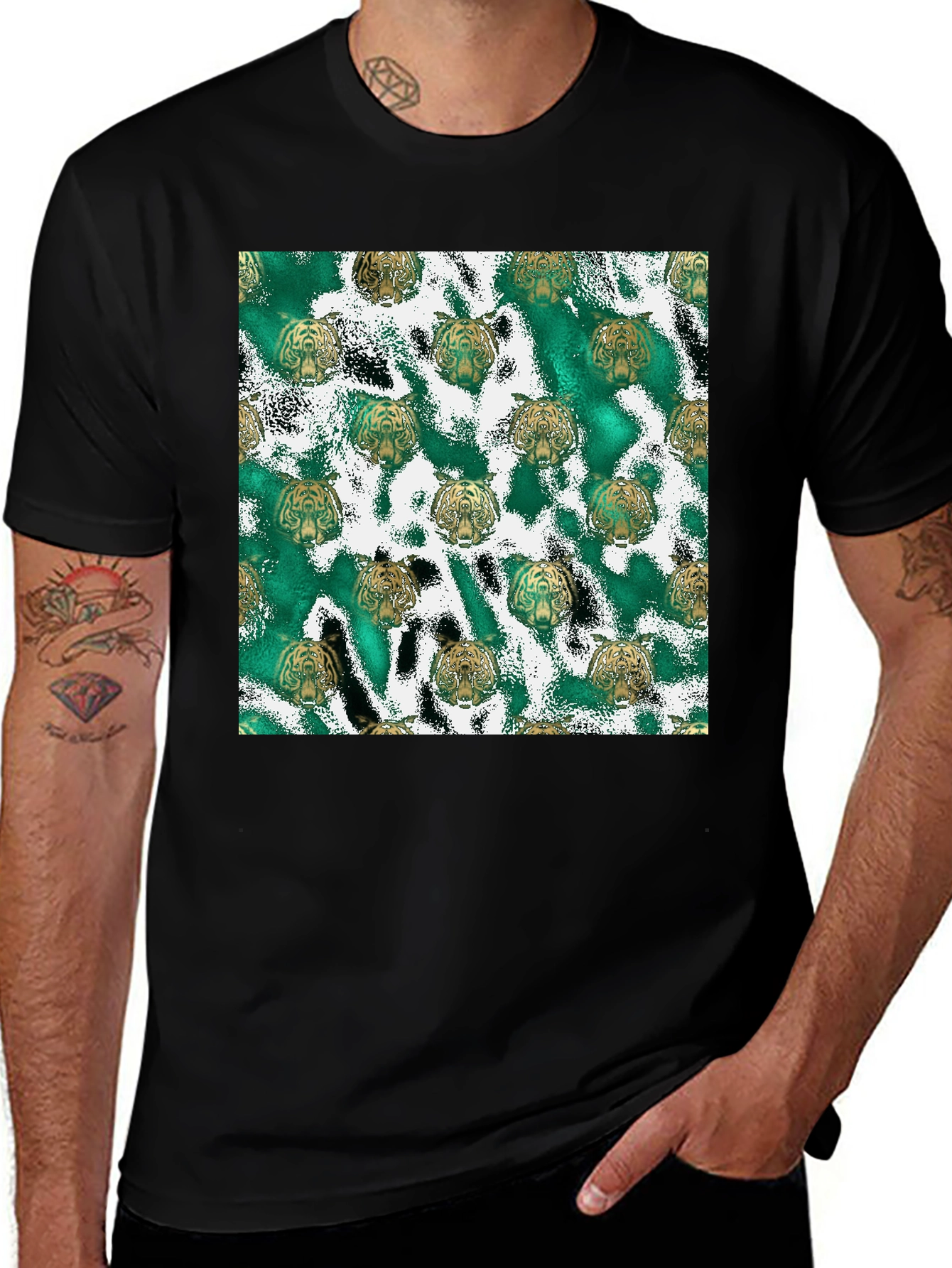 Variant 22 of Green Tiger Print Tee