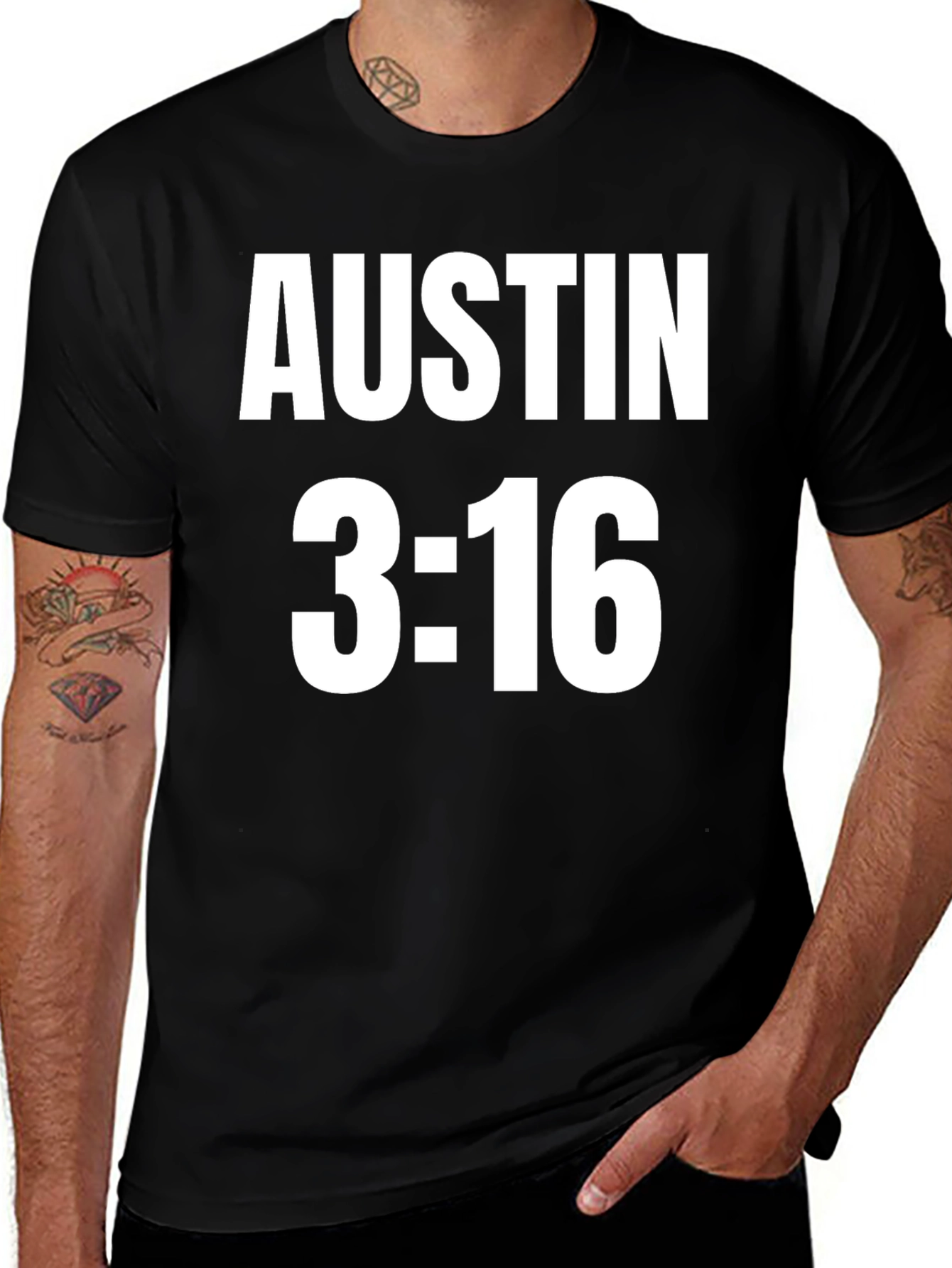 Austin 3:16 Black Graphic T-Shirt