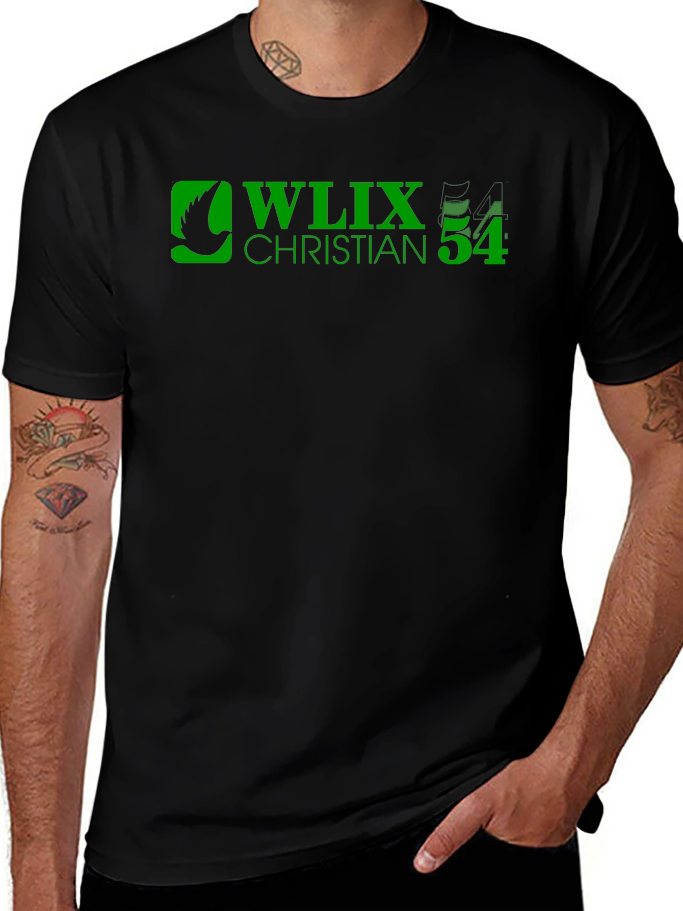 Variant 19 of WLIX Christian 54 Black T-Shirt