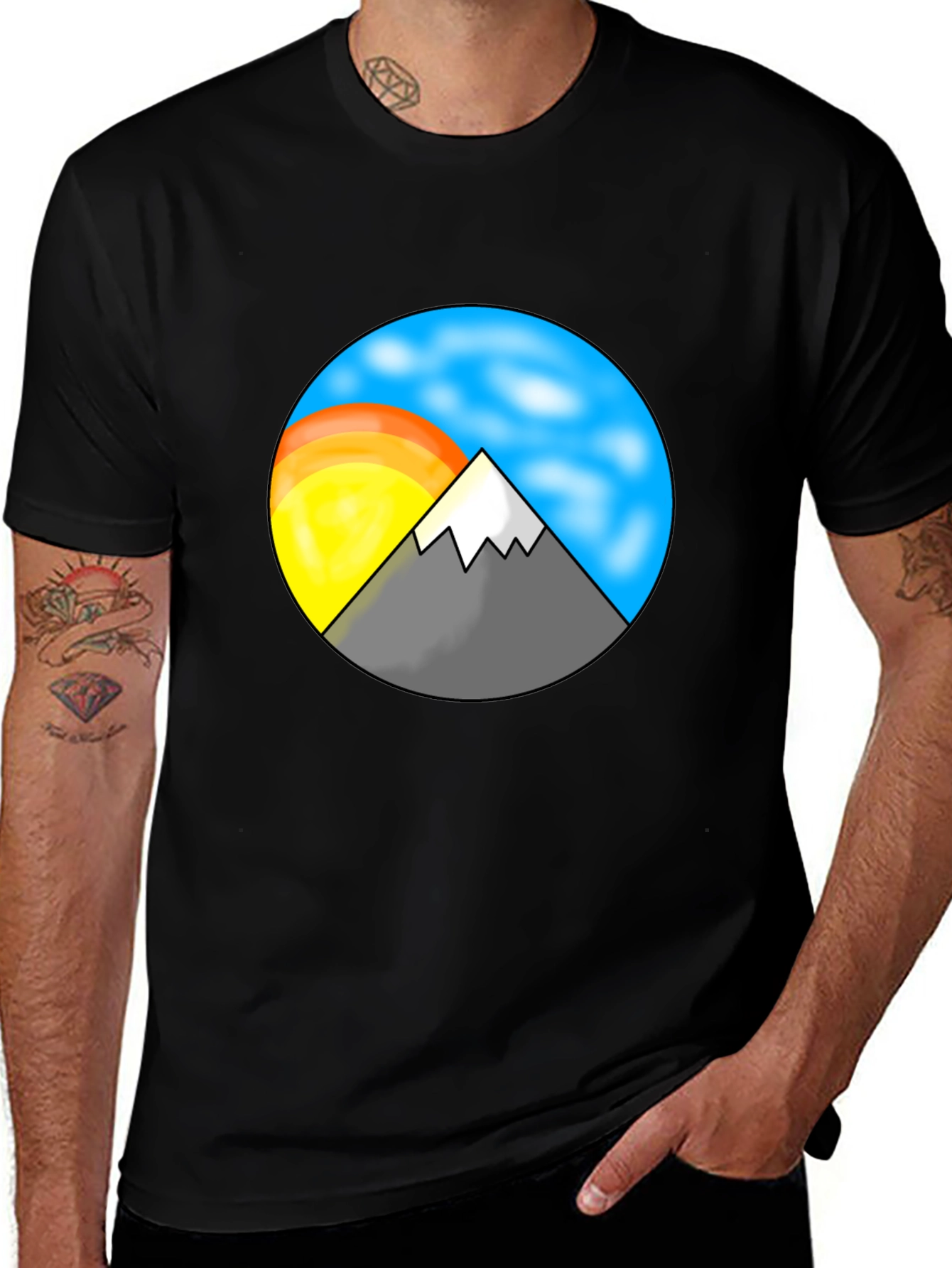 Variant 9 of Mountain Sun Graphic Tee - Black