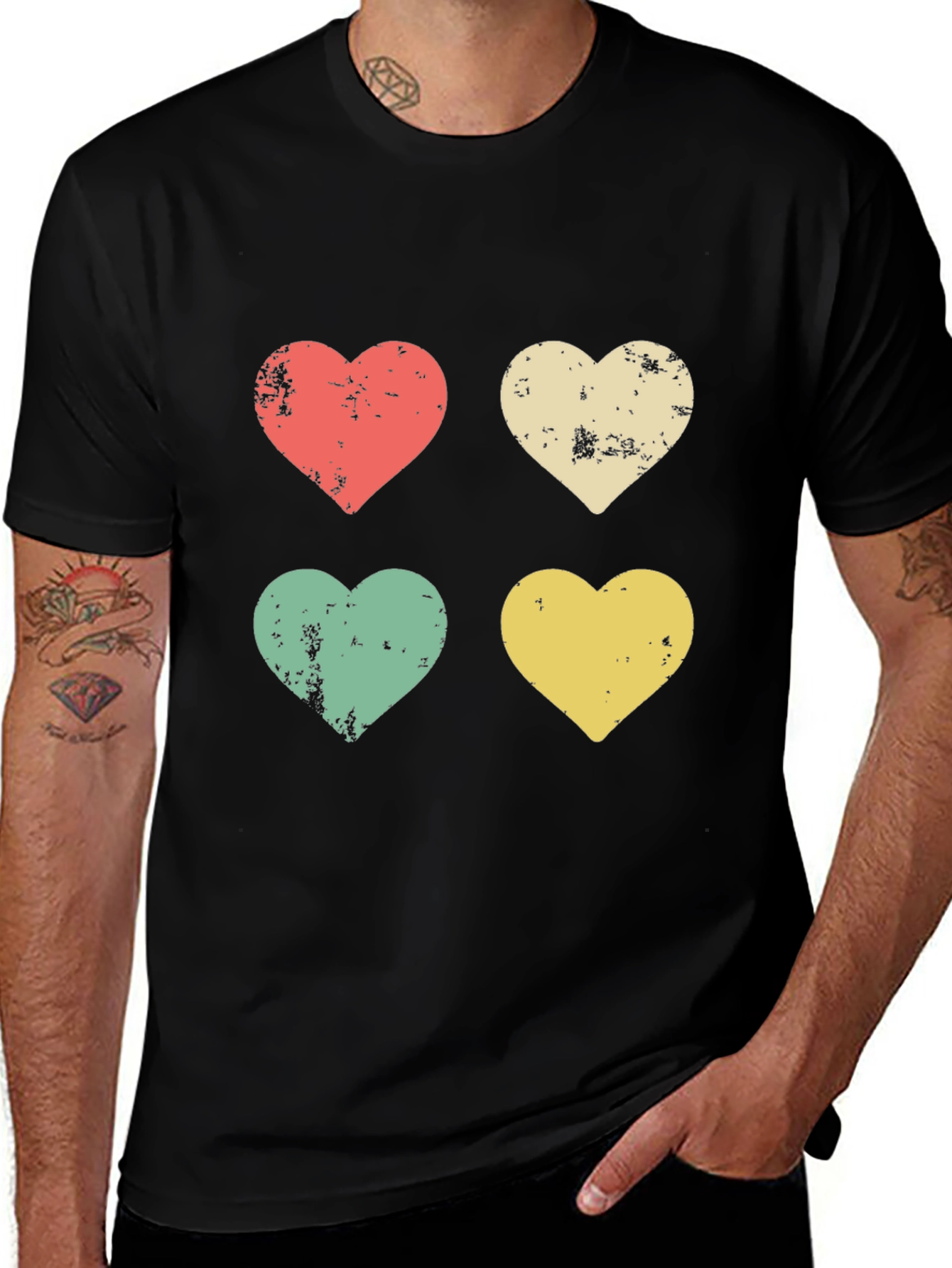 Variant 15 of Retro Heart Graphic Tee - Trendy Casual Style