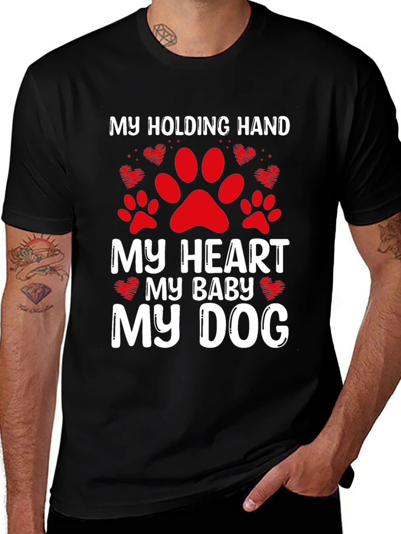 My Dog My Baby T-Shirt Paw Print Heart