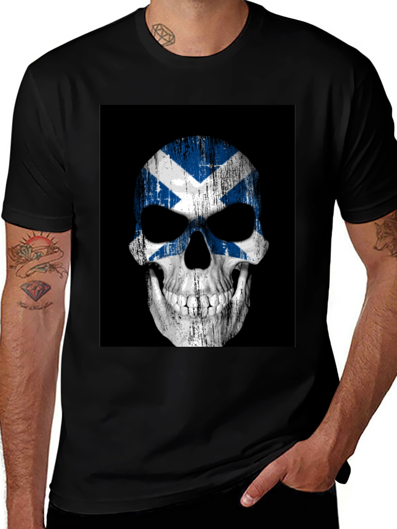 Scottish Flag Skull Graphic Tee