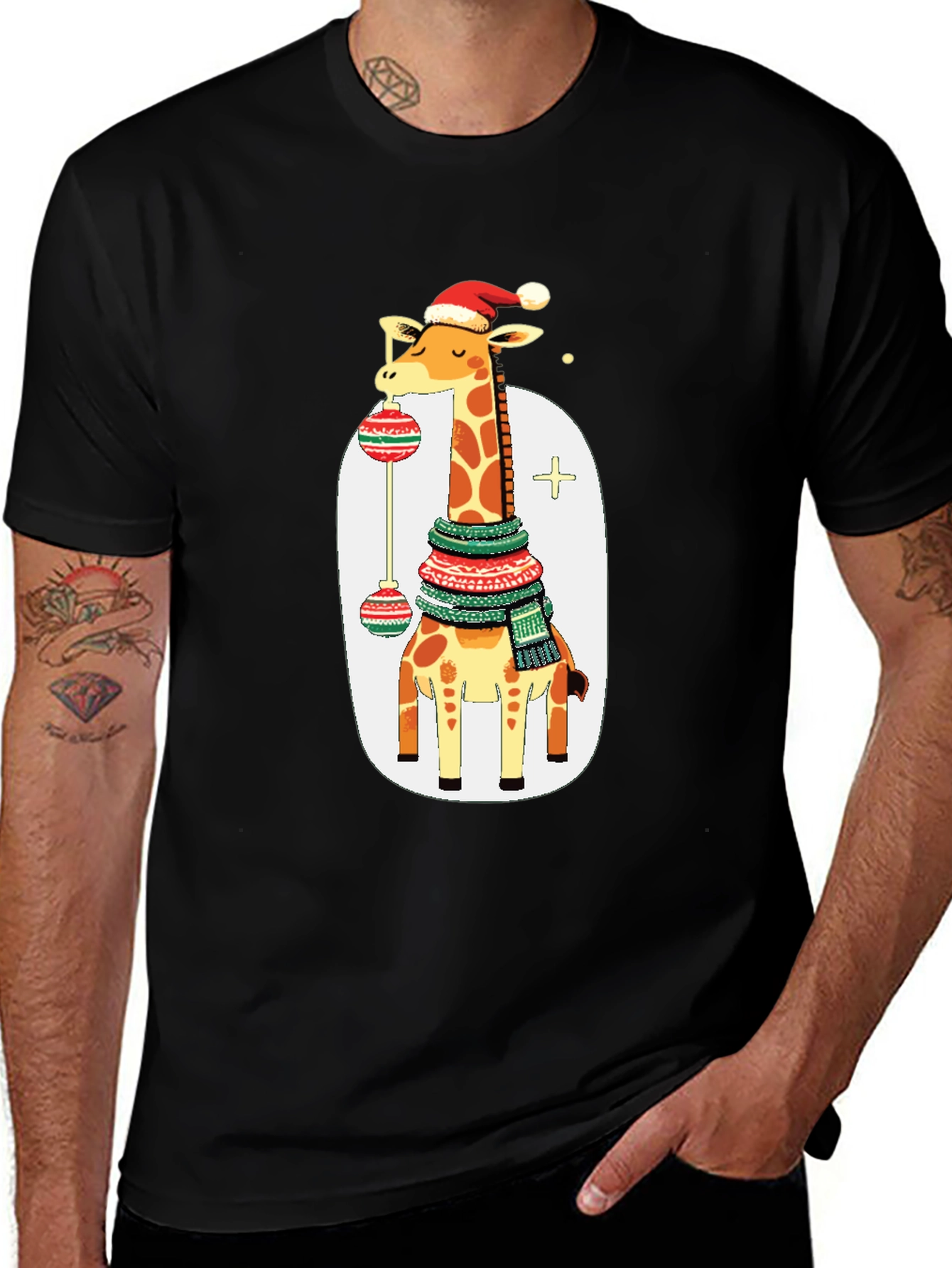 Variant 29 of Festive Giraffe Christmas T-Shirt
