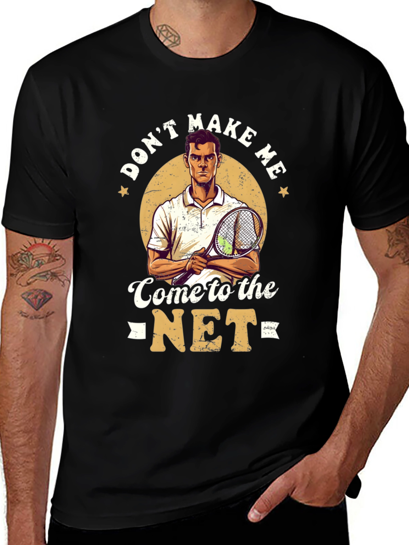 Variant 4 of Tennis Player T-Shirt - Don't Make Me Come To The Net