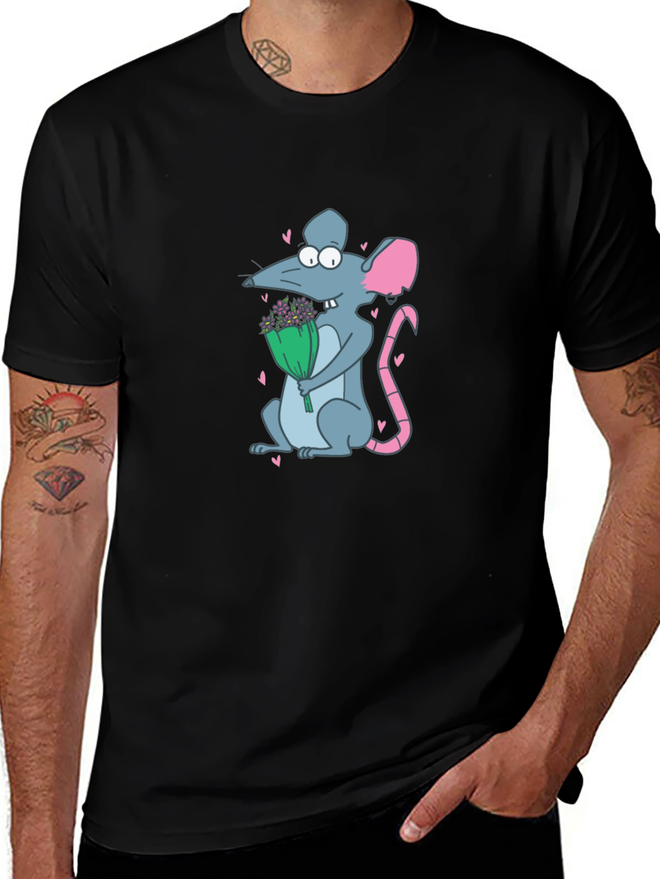 Variant 13 of Romantic Mouse T-Shirt - Cute Cartoon Graphic Tee
