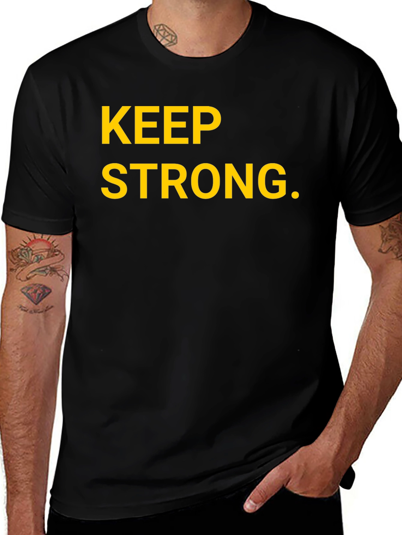 Keep Strong Graphic T-Shirt - Black