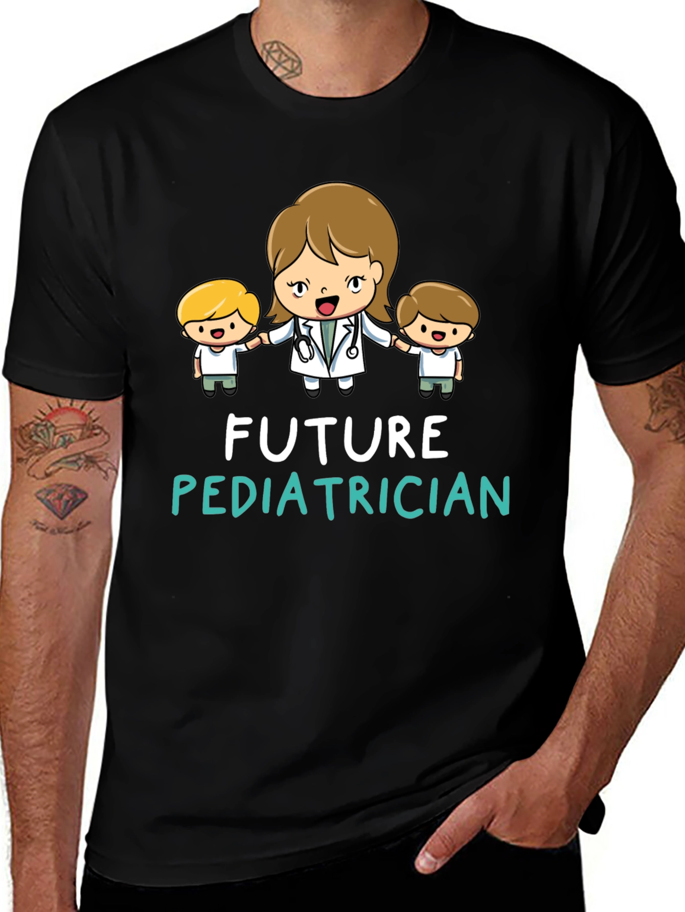 Variant 28 of Future Pediatrician Black T-Shirt