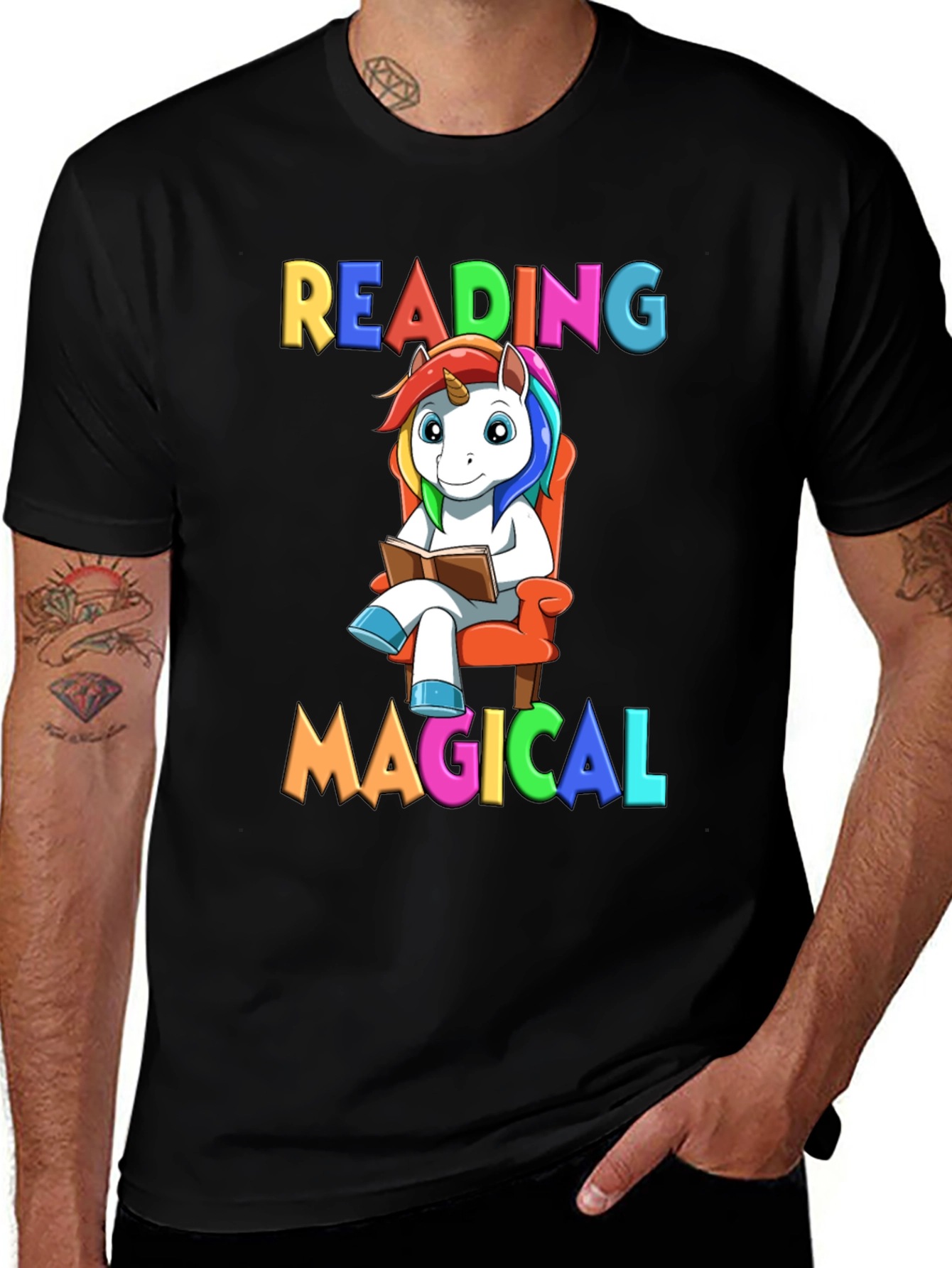 Variant 11 of Reading Magical Unicorn T-Shirt