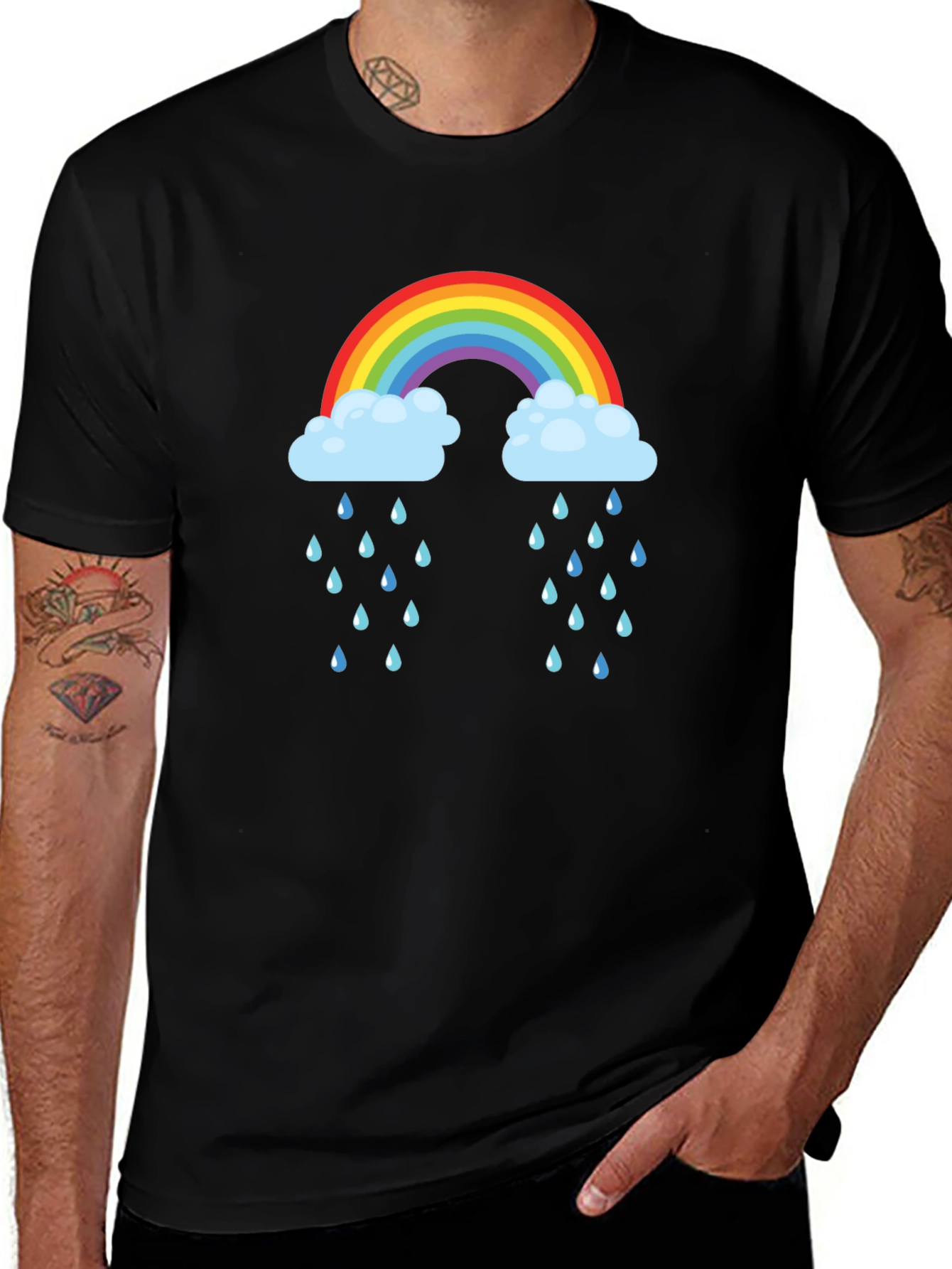 Variant 24 of Rainbow Rain Cloud T-Shirt - Weather Graphic Tee