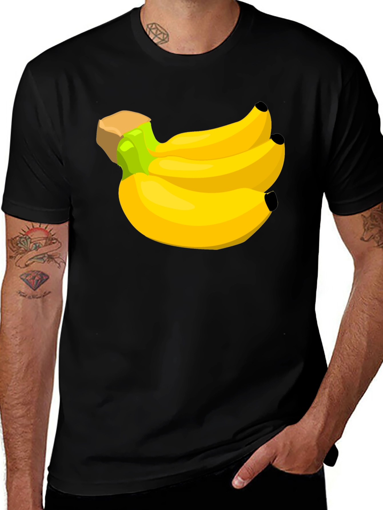 Variant 25 of Banana Bunch Graphic Tee - Black Cotton T-Shirt