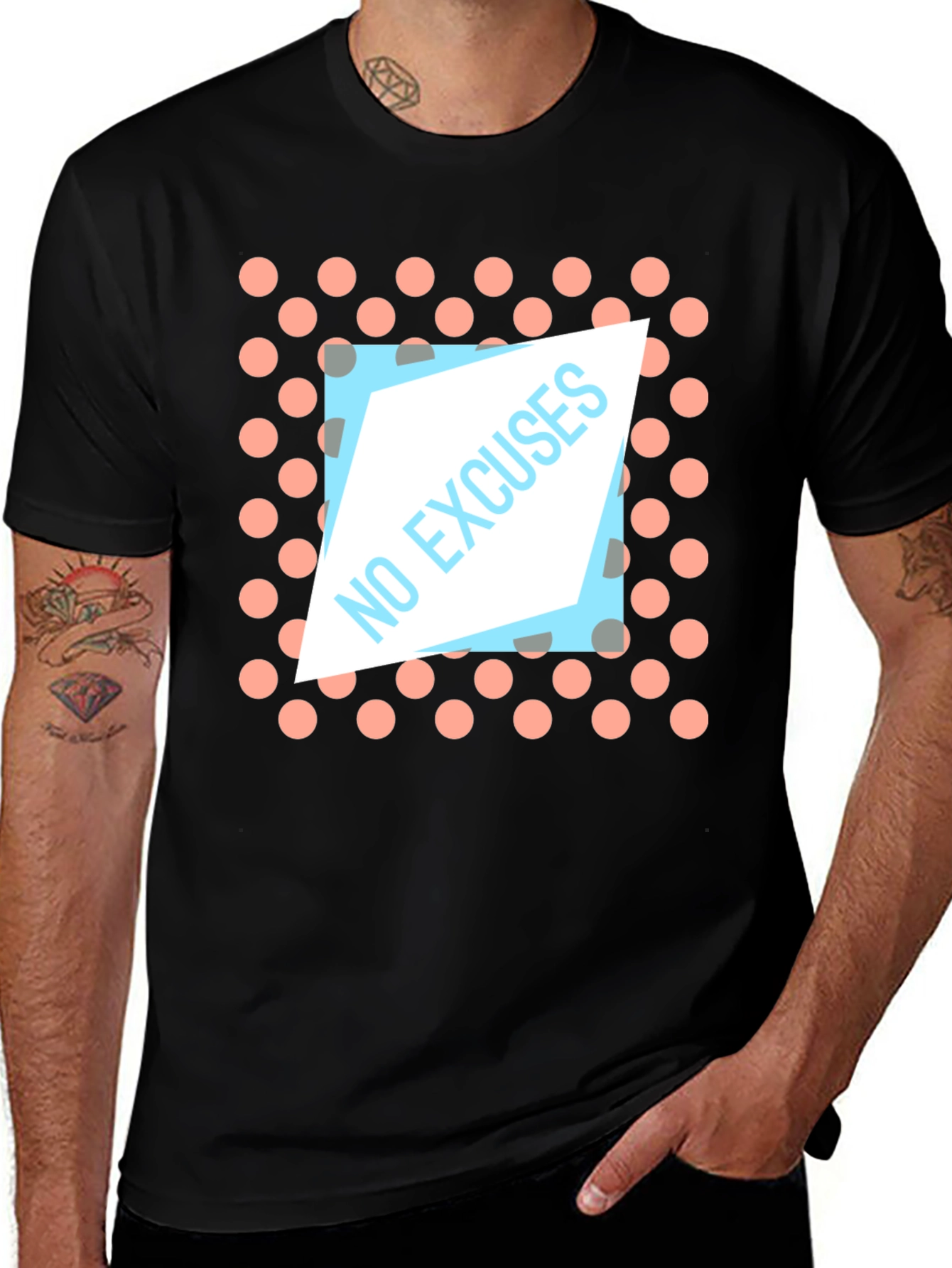 No Excuses Graphic Print Crew Neck T-Shirt