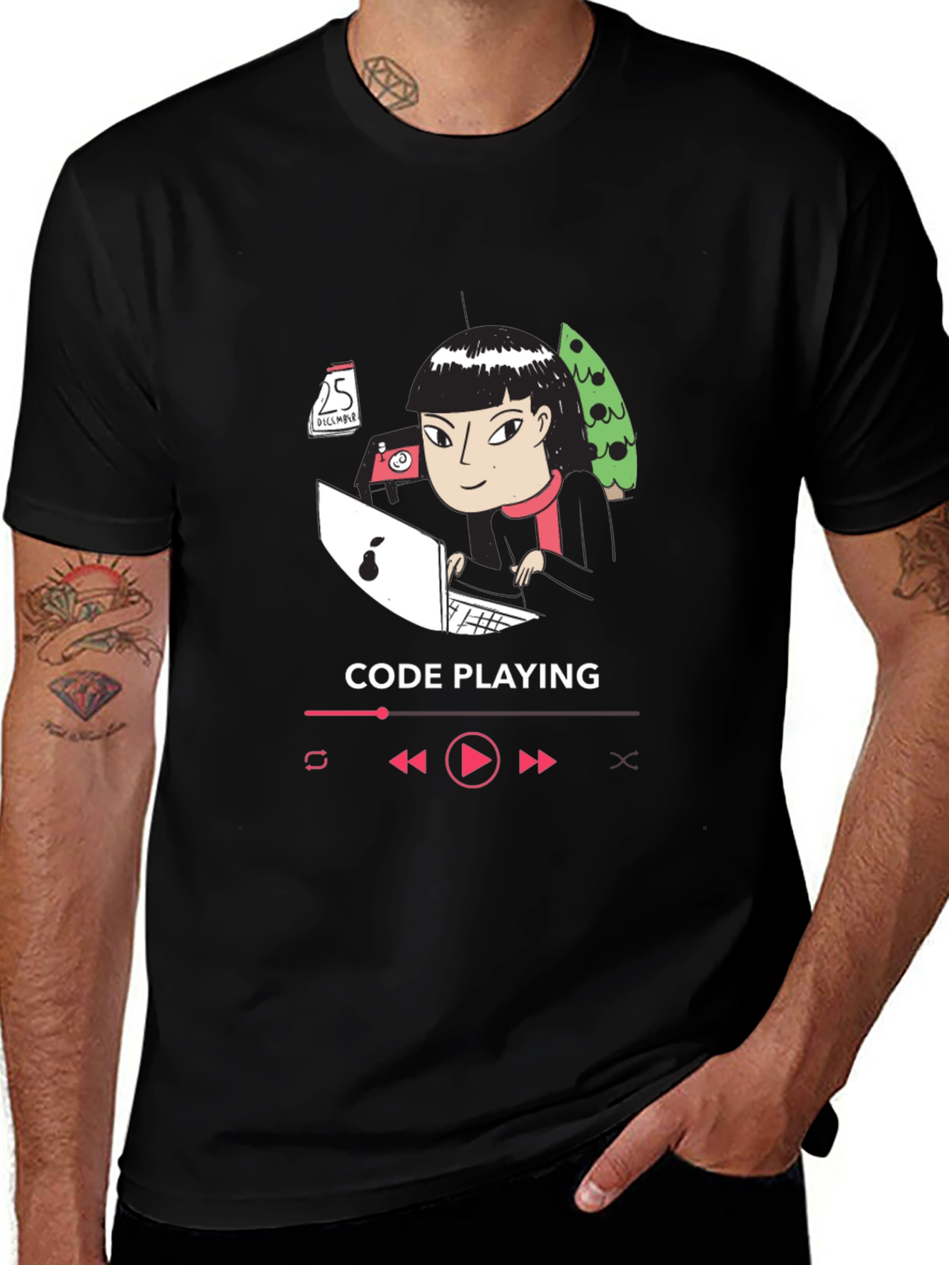 Code Playing Christmas Tee - Festive Programmer Shirt