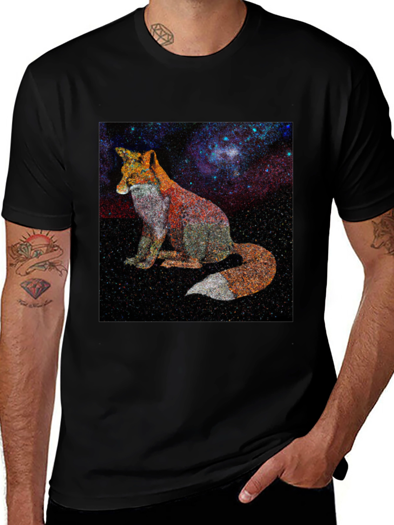 Variant 26 of Fox Galaxy Print Graphic Tee