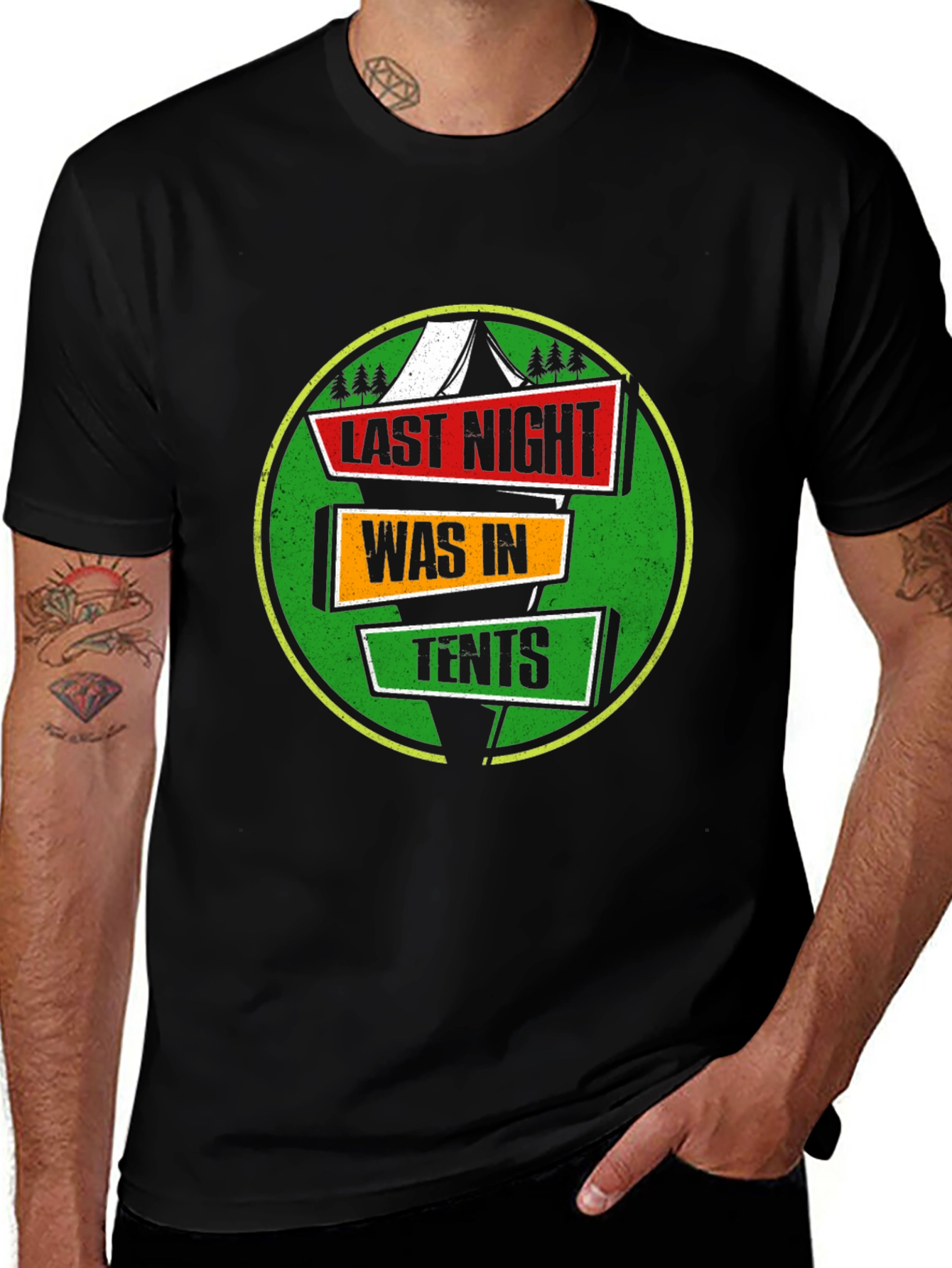 Variant 30 of Last Night Was In Tents Funny Camping Graphic T-Shirt