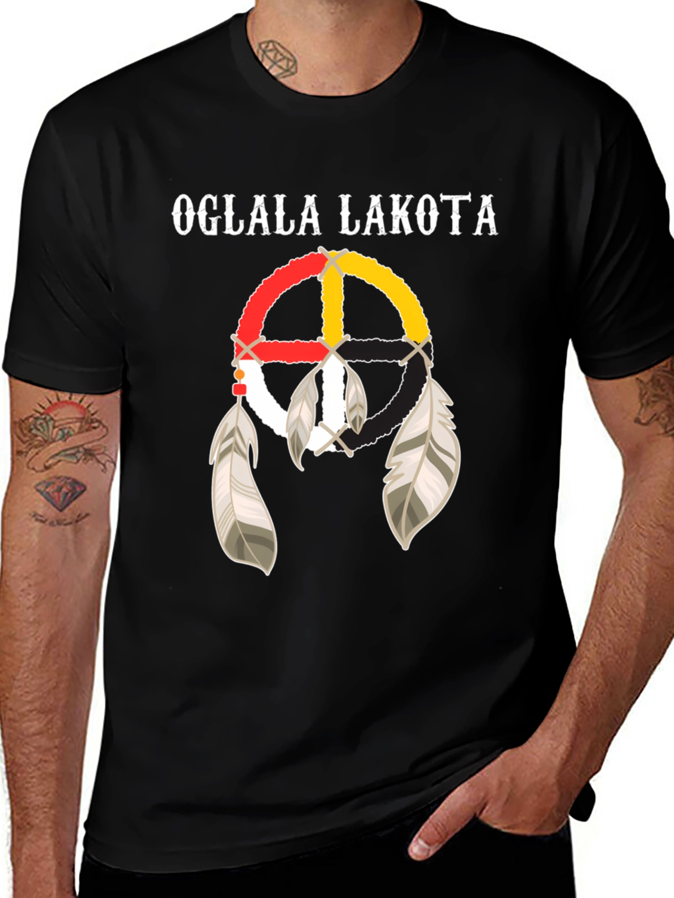 Oglala Lakota Dreamcatcher T-Shirt - Native American Design