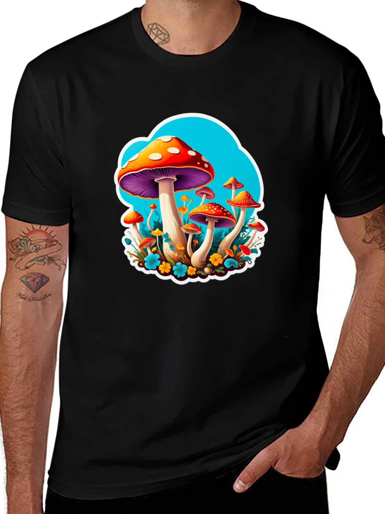 Psychedelic Mushroom Graphic Tee - Funky and Fun!