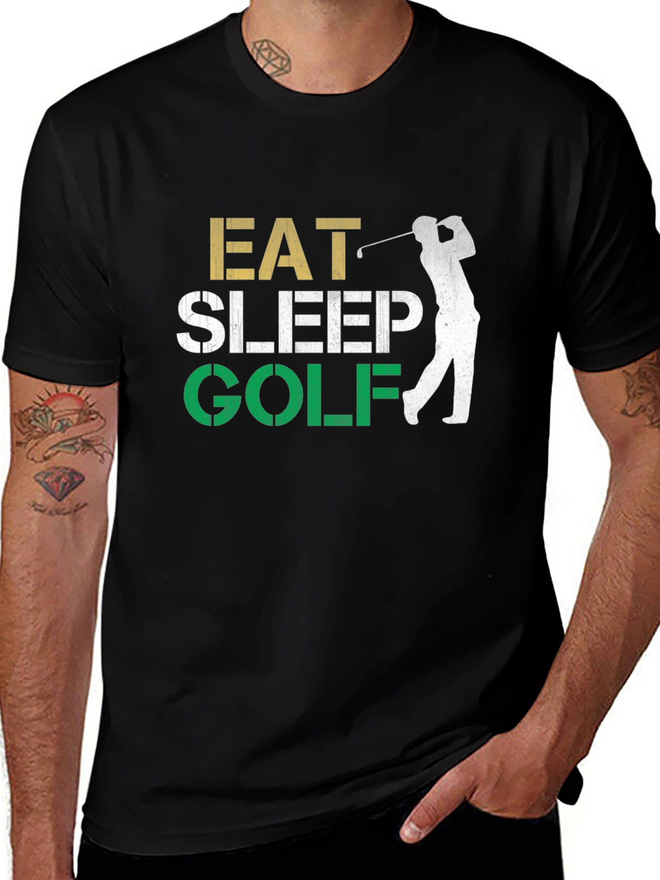Variant 10 of Eat Sleep Golf Black Graphic Tee