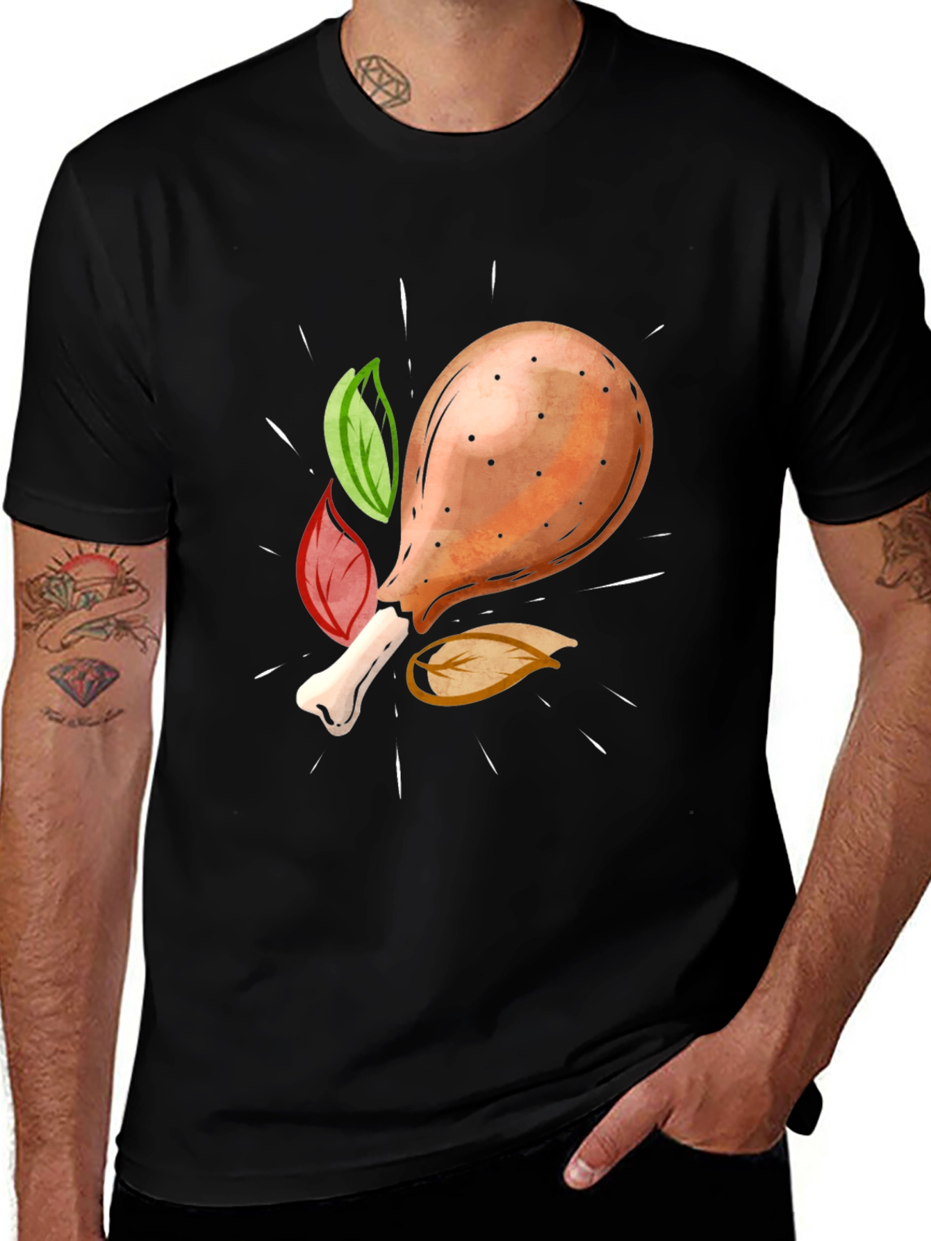 Variant 25 of Novelty Fried Chicken Leg T-Shirt