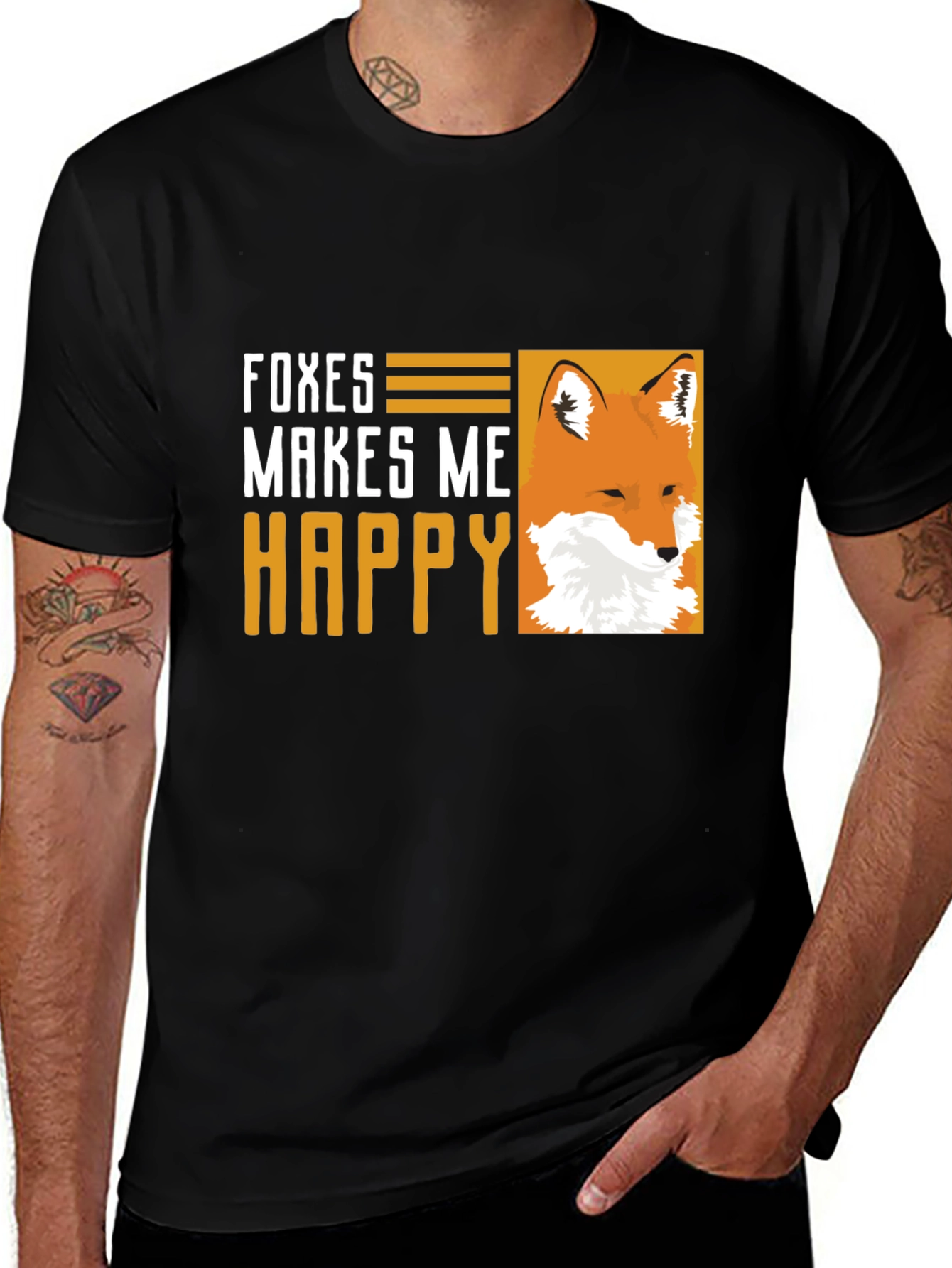 Variant 12 of Foxes Make Me Happy Graphic T-Shirt