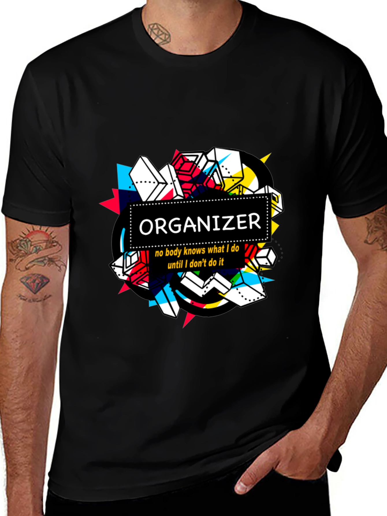 Variant 24 of Organizer Graphic Tee - Abstract Cube Design