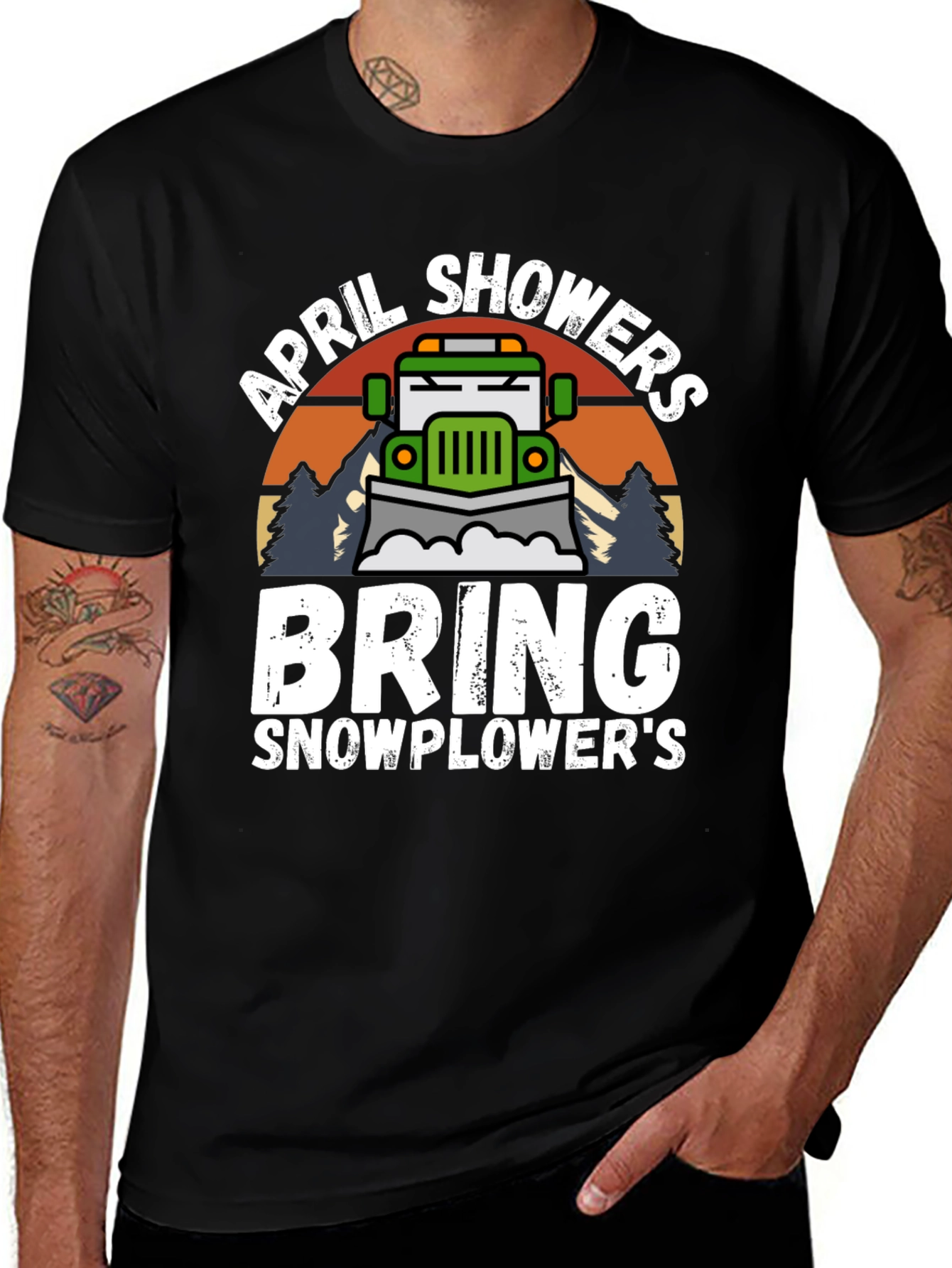 Variant 7 of April Showers Bring Snowplowers T-Shirt