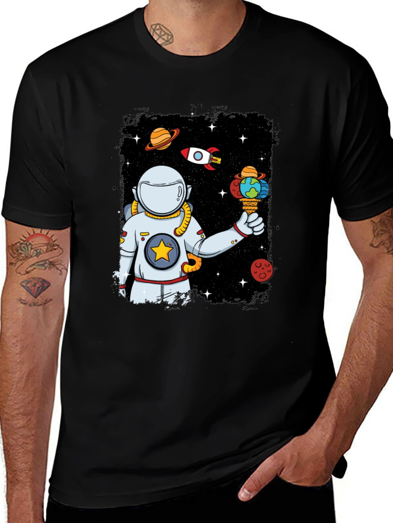 Space Ice Cream T-Shirt - Astronaut Universe Tee