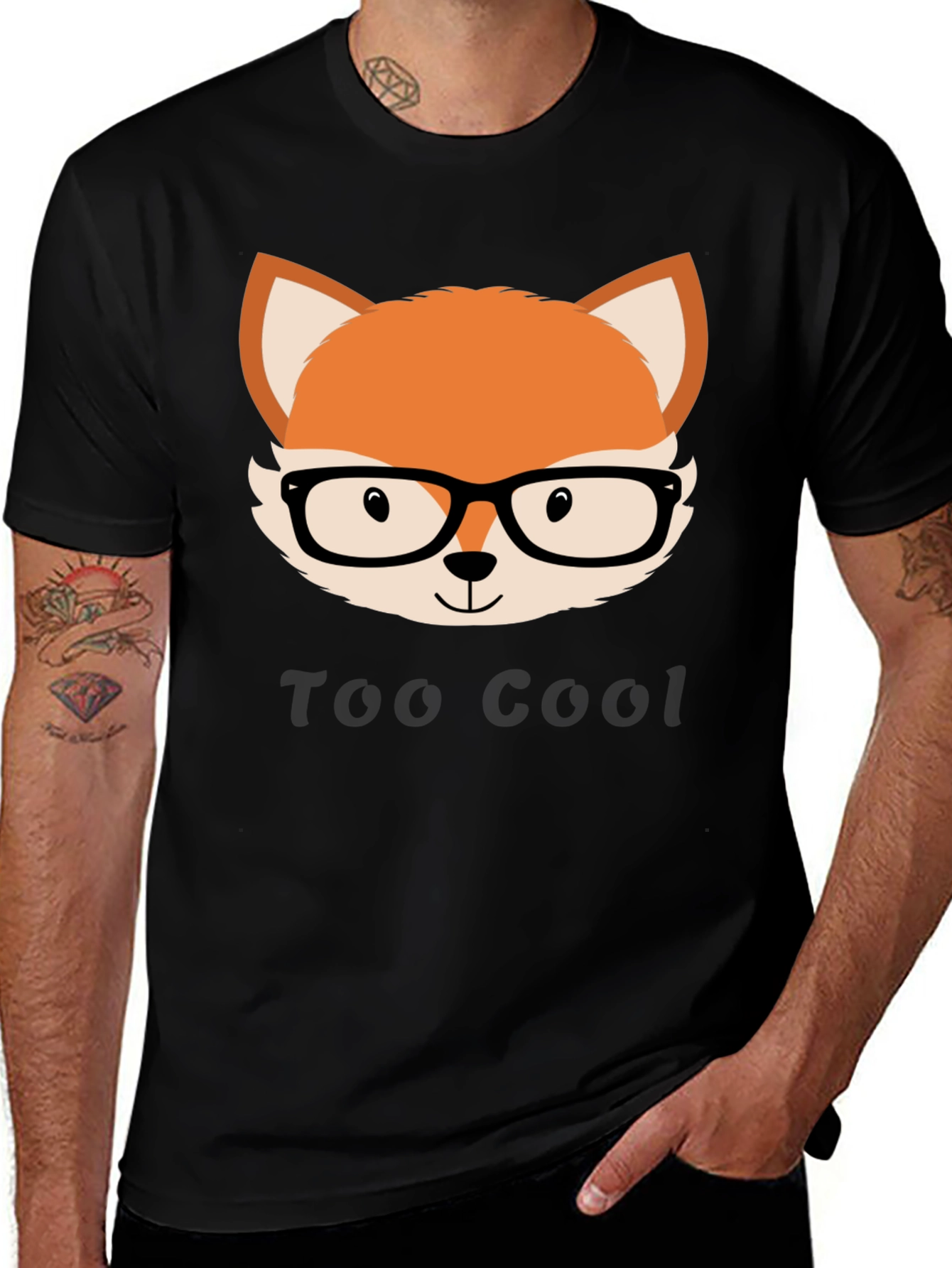 Too Cool Fox T-Shirt - Black