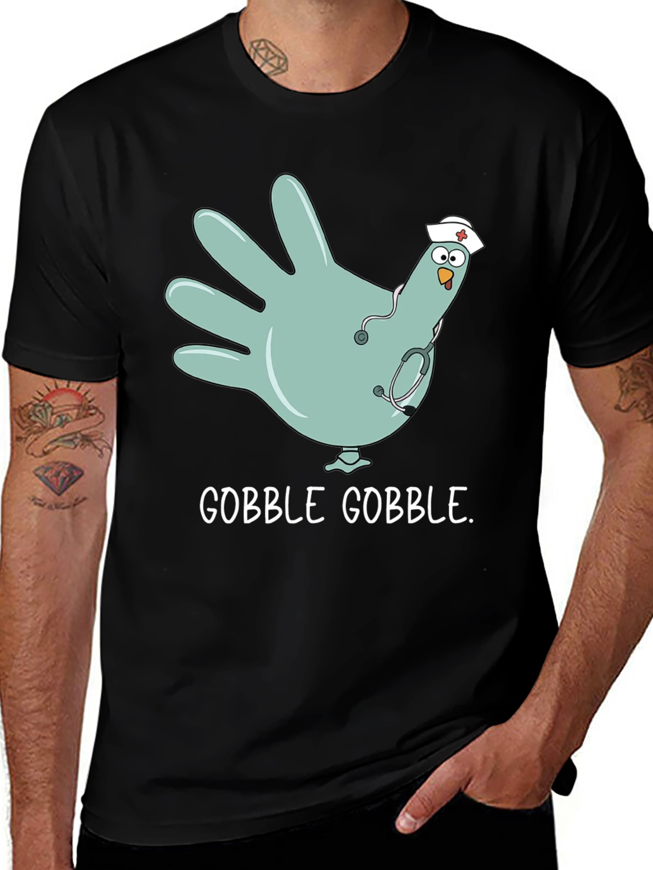 Variant 20 of Funny Nurse Turkey Hand Thanksgiving T-Shirt
